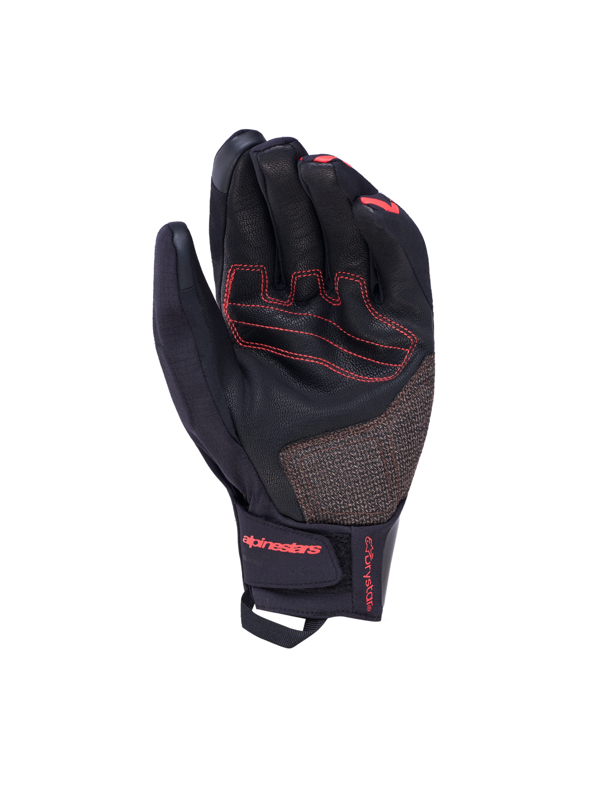 Alpinestars Harok Pro Drystar Guanti, guanti da moto adventure, nero e grigio scuro con cuciture e dettagli rossi, design touring impermeabile con palmo in pelle, certificati CE