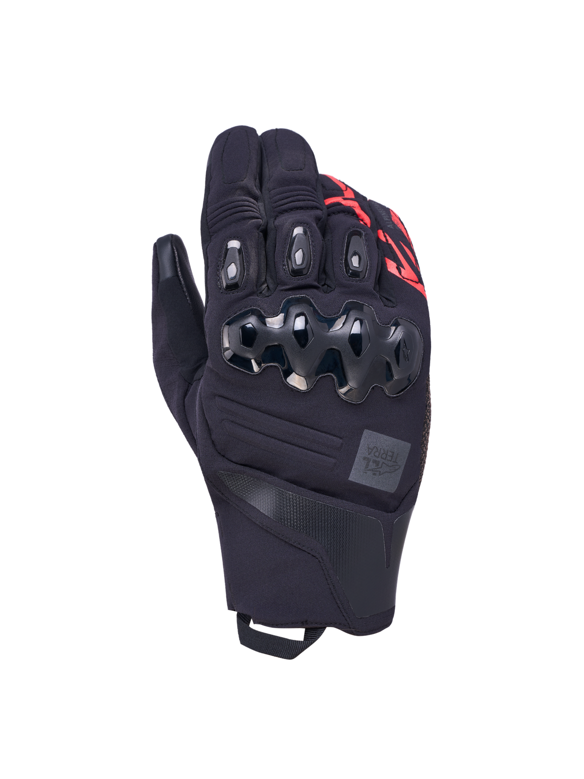 Alpinestars Harok Pro Drystar Guanti, guanti da moto all-terrain, nero e rosso, con protezione nocche ergonomica e certificazione CE