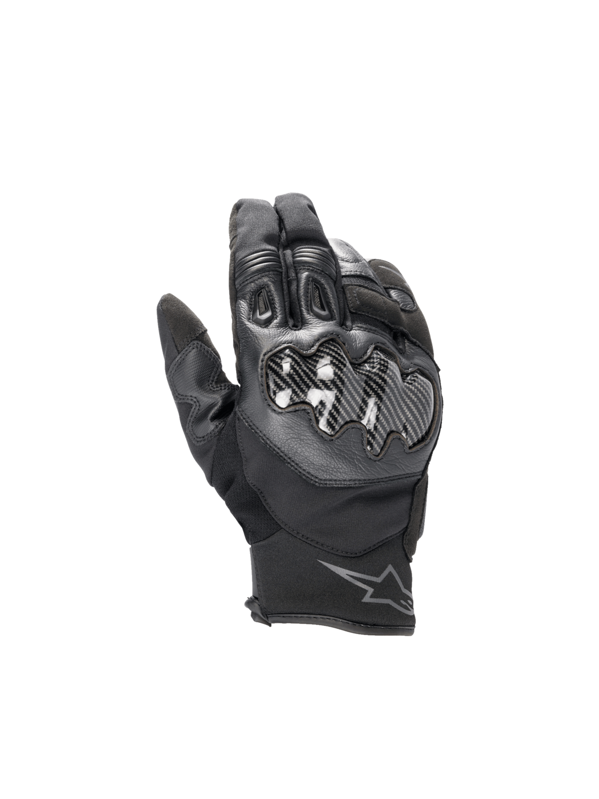 Alpinestars Guanti Smx-1 Drystar®, guanti da moto road uomo, neri, impermeabili, pelle e nocche in carbonio, certificati CE.
