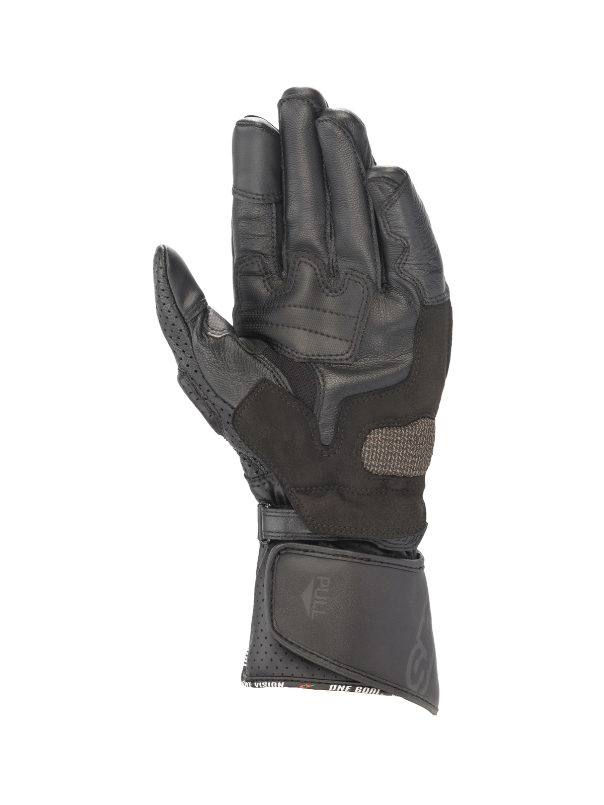 Alpinestars Guanti SP-8 V3, guanti da moto racing per uomo, nero, palmo in pelle rinforzato con inserto grip e polsino lungo regolabile, certificati CE