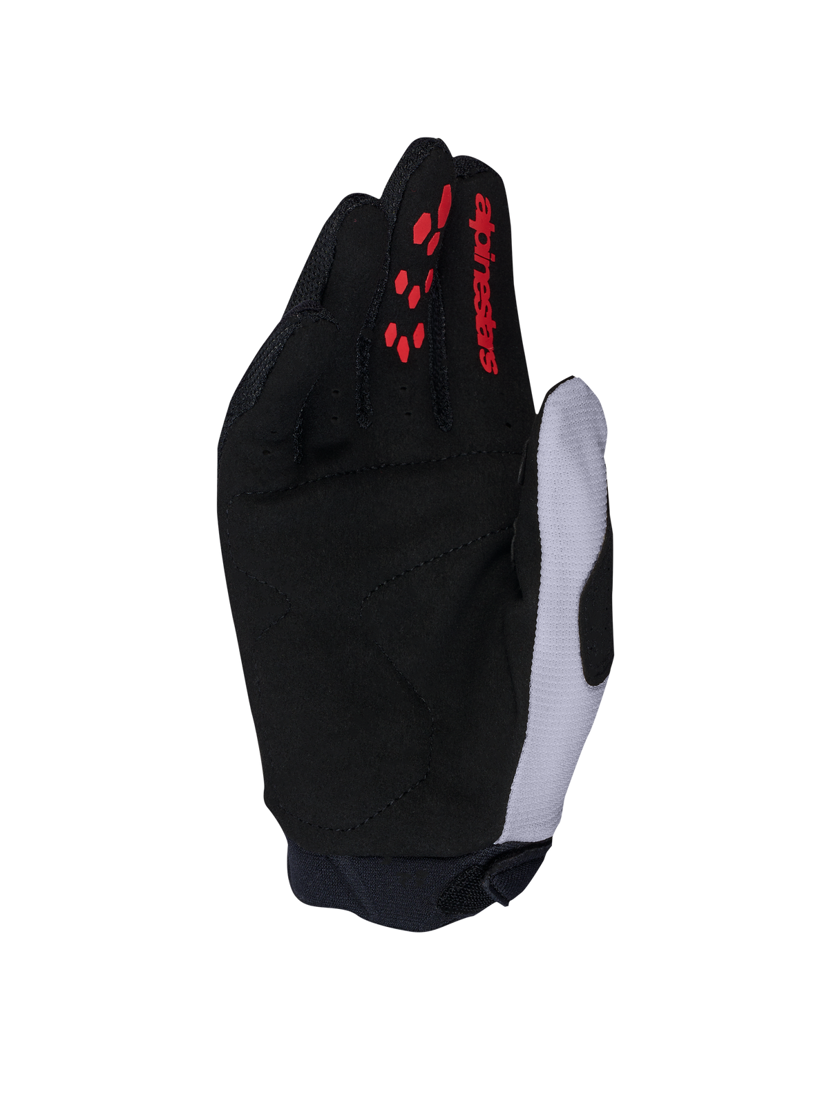Alpinestars Guanti Full Bore V2, guanti da motocross per uomo, nero e lilla chiaro, palmo in pelle scamosciata sintetica rinforzata e dettagli in silicone rosso sulle dita