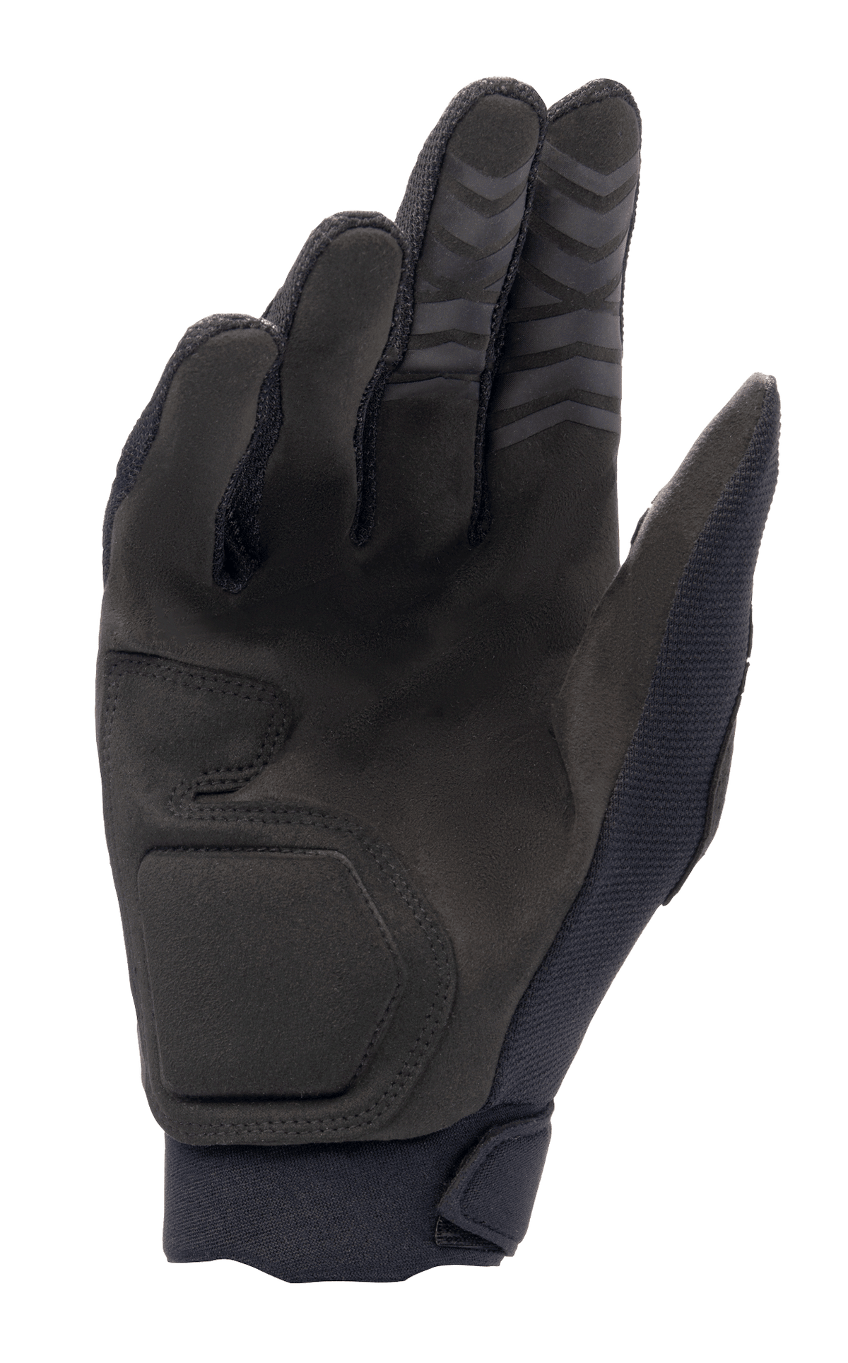 Guanti Alpinestars Full Bore XT, nero, vista del palmo in camoscio sintetico per durata e grip, cuciture ergonomiche e punte delle dita testurizzate per prestazioni off-road