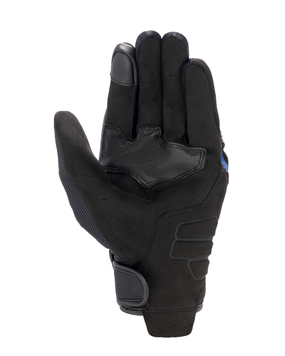 Alpinestars FQ20 Copper Gloves, guanti da moto urban, nero, vista del palmo in materiale scamosciato sintetico, toppa di rinforzo con grip testurizzato, pannelli in mesh sul pollice e chiusura del polso a strappo.