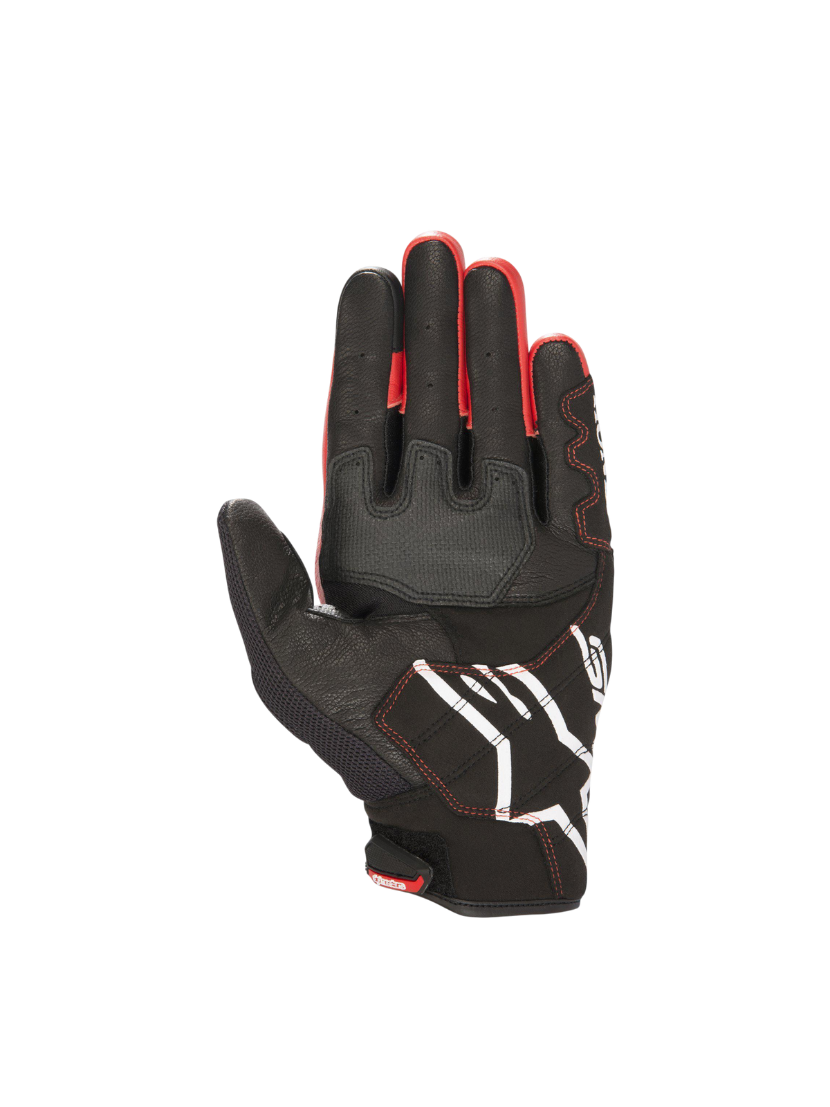 Alpinestars Guanti Honda SMX-2 Air Carbon V2, guanti da moto racing uomo, neri e rossi, pelle e mesh 3D, vista del palmo