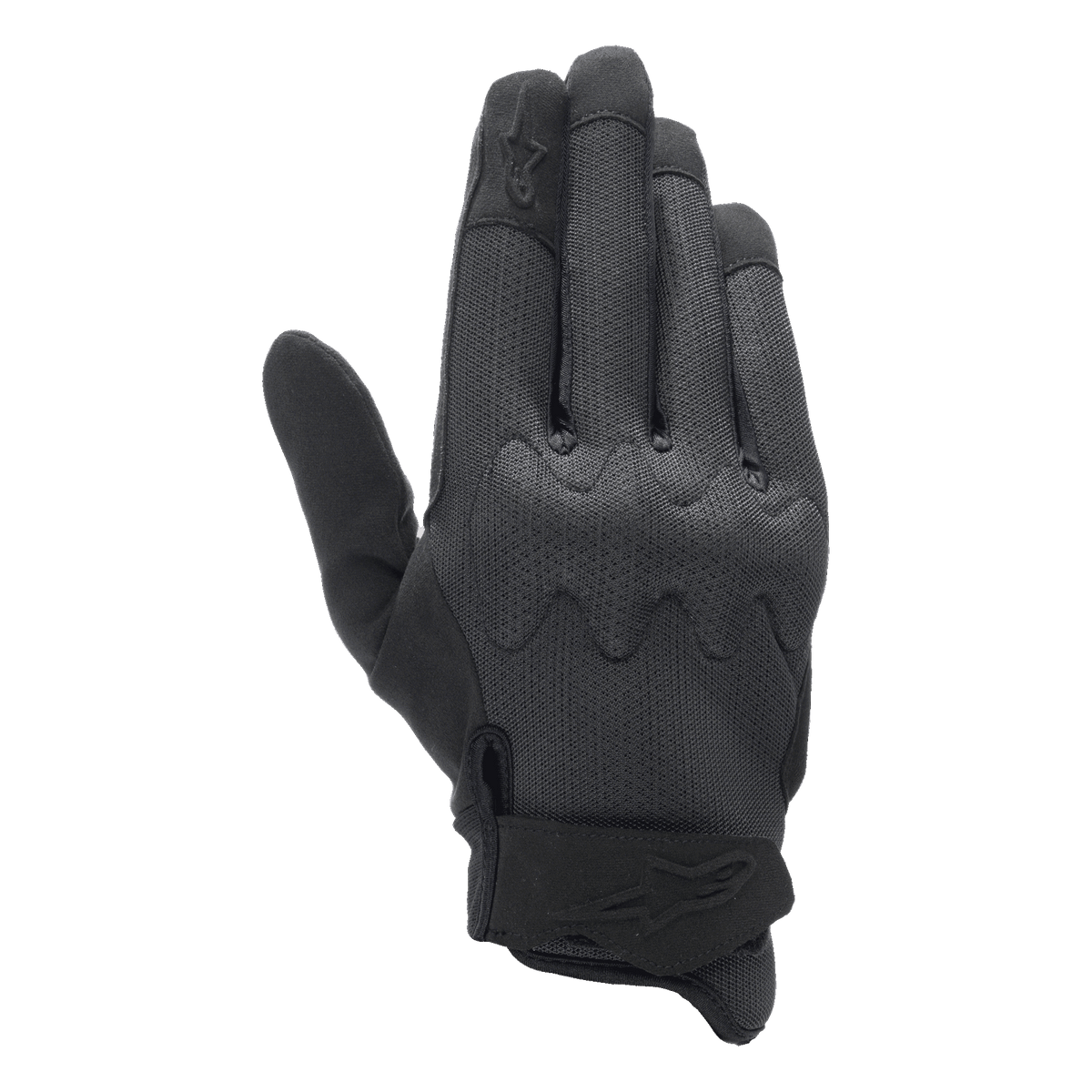 Guanti Alpinestars Stated Air, guanti da moto, colore nero, caratterizzati da dorso in airprene a rete traspirante, protezione per le nocche Nucleon integrata e stile urbano a basso profilo con logo Alpinestars sul cinturino del polso