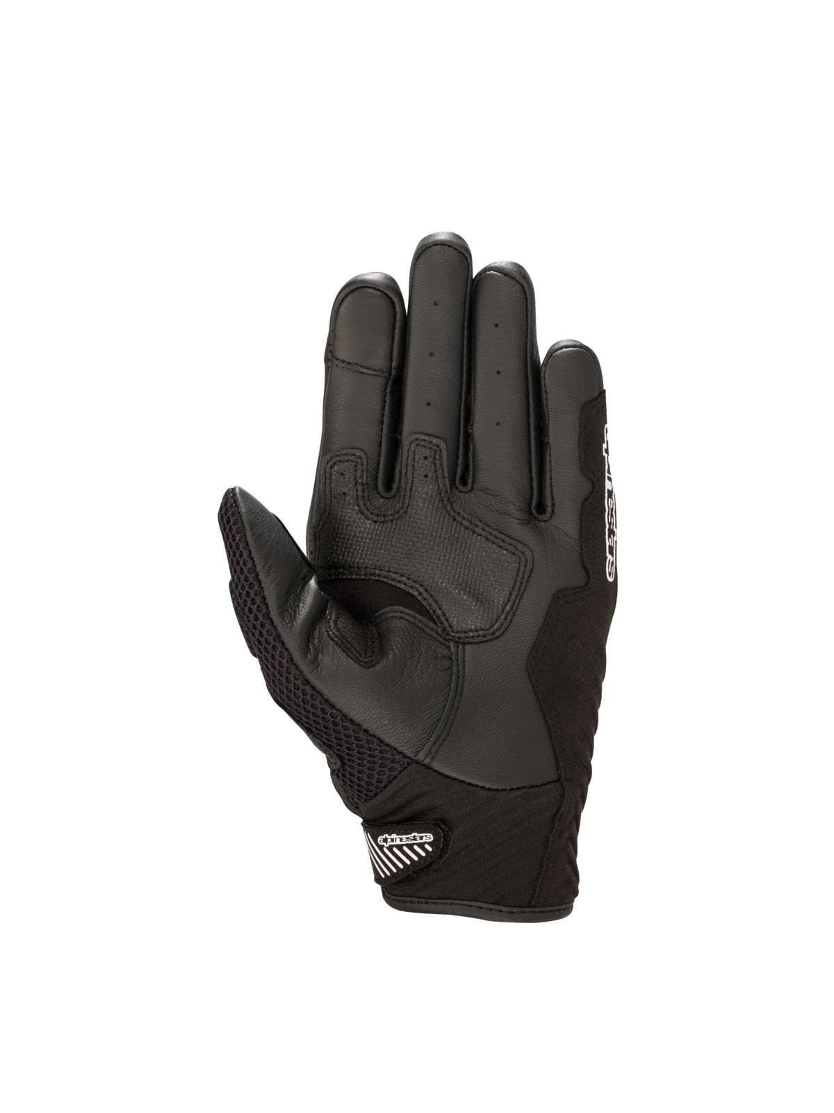 Alpinestars Guanti SMX-1 Air V2, guanti da moto urban da uomo, vista del palmo, neri e bianchi, in pelle e mesh con rinforzi grip, certificati CE