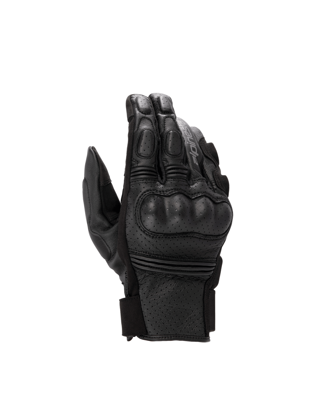 Alpinestars Guanti Phenom Leather Air, guanti da moto in pelle traforata da uomo, neri, con protezione rigida sulle nocche.