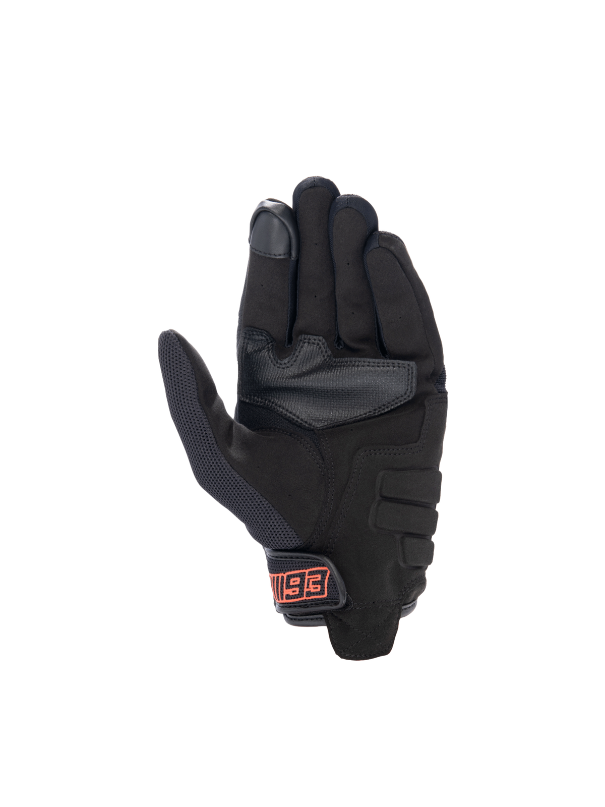 Alpinestars Guanti MM93 Losail V2, guanti da moto urban uomo, neri e rosso fluo, palmo in camoscio e indice touchscreen