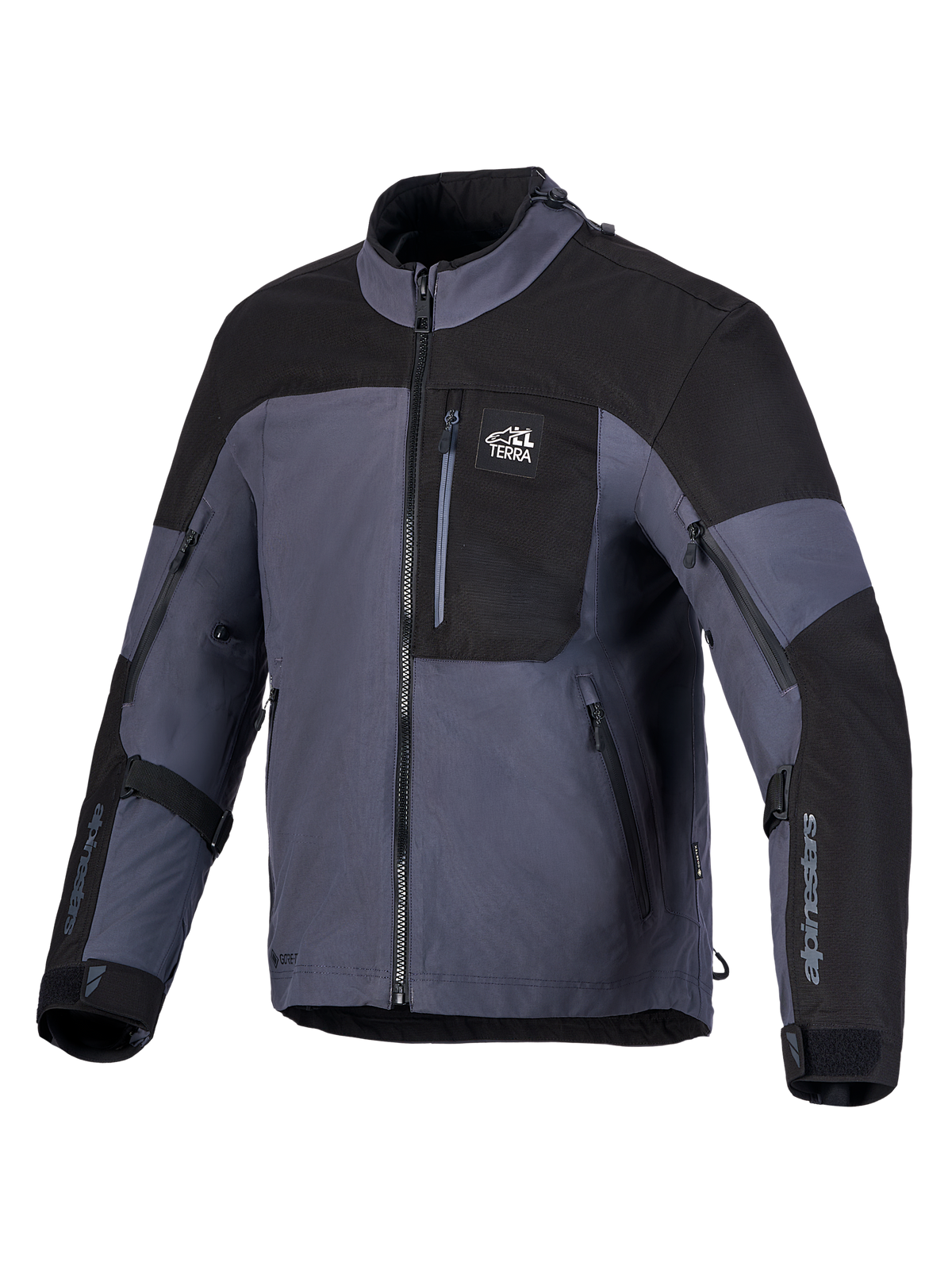 Alpinestars Arenis Gore-Tex Giacca, giacca da moto touring, nera e grigio scuro, costruzione GORE-TEX laminata e design impermeabile