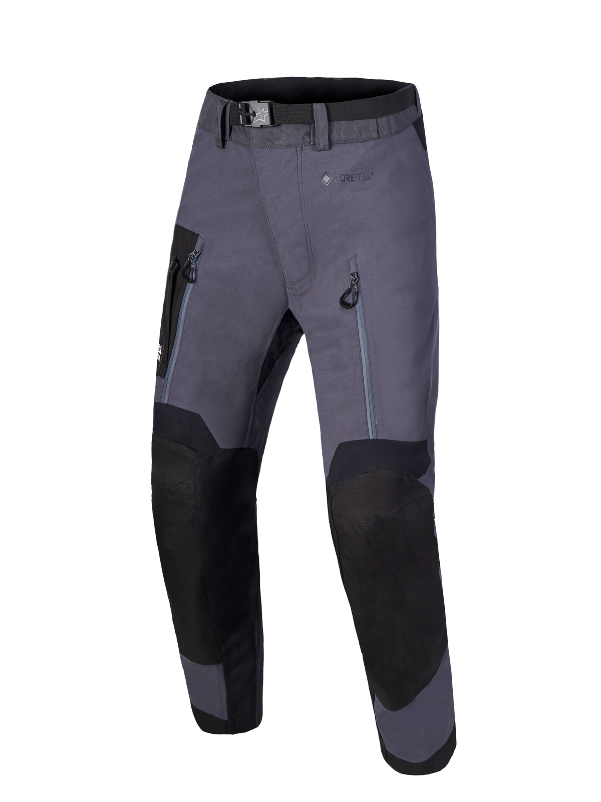 Alpinestars Arenis Gore-Tex Pantaloni, pantaloni da moto touring, grigio scuro e nero, costruzione GORE-TEX impermeabile con ginocchia rinforzate e ventilazione sulle cosce