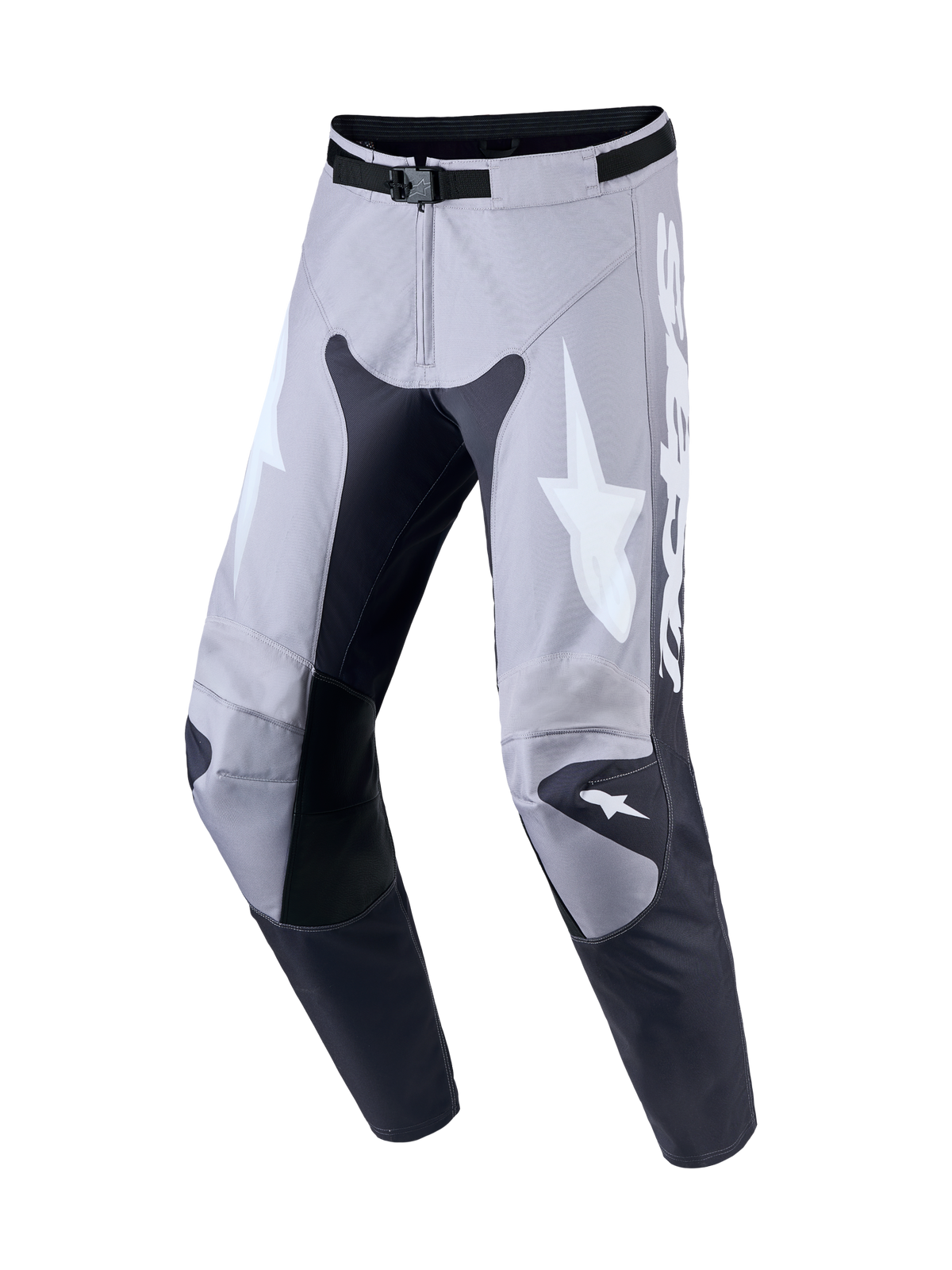 Alpinestars Pantaloni Racer Amber, pantaloni da motocross da uomo, grigio e lilla chiaro, politessuto 600D e pannelli in pelle