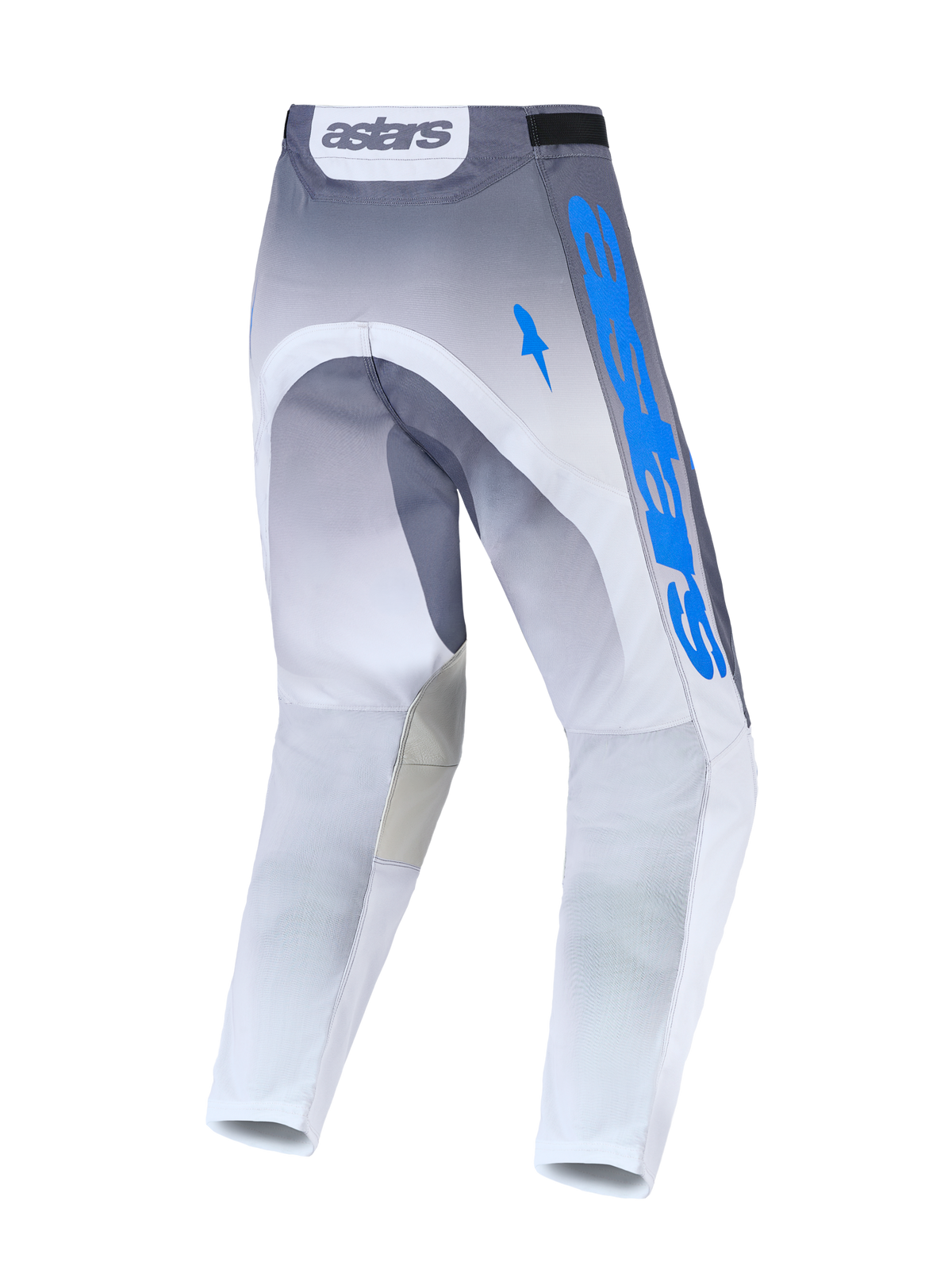 Alpinestars Pantaloni Racer Amber, pantaloni da motocross da uomo, grigi e blu, vista posteriore, polifabbricato 600D resistente