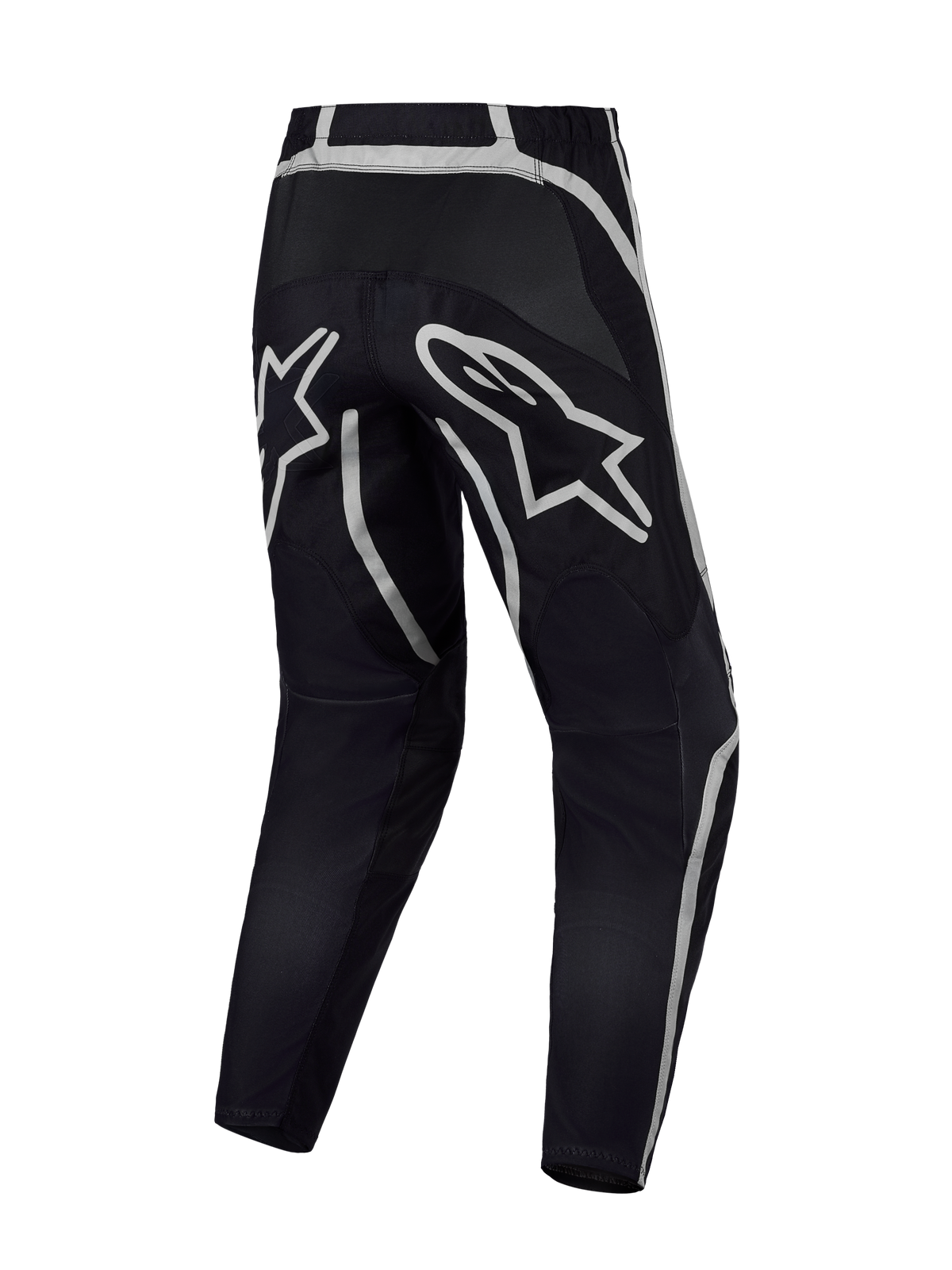 Alpinestars Pantaloni Fluid Apex V2, pantaloni motocross uomo, nero e argento, vista posteriore con logo a stella