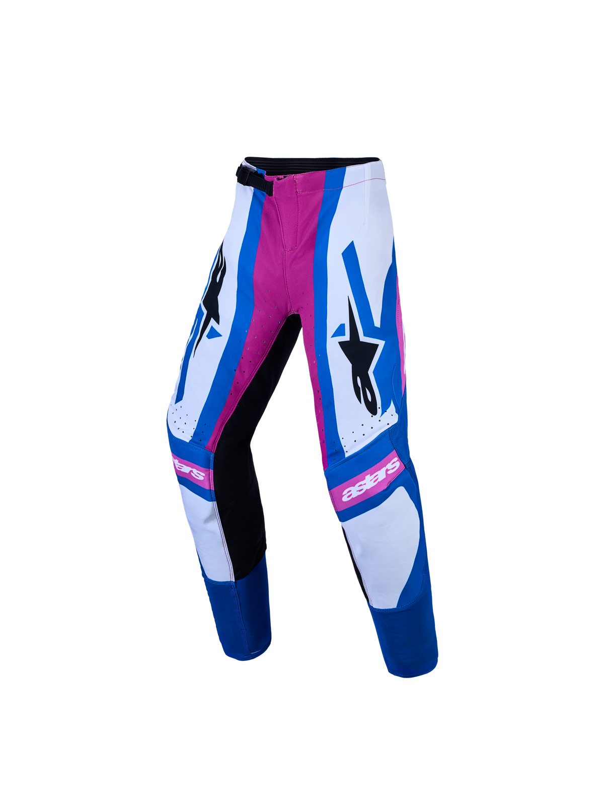 Alpinestars Pantaloni Supertech Maven Ragazzo AND Ragazzo Supertech Maven Gear Set, pantaloni da motocross professionali per ragazzi, bianco, rosa e blu, vestibilità atletica