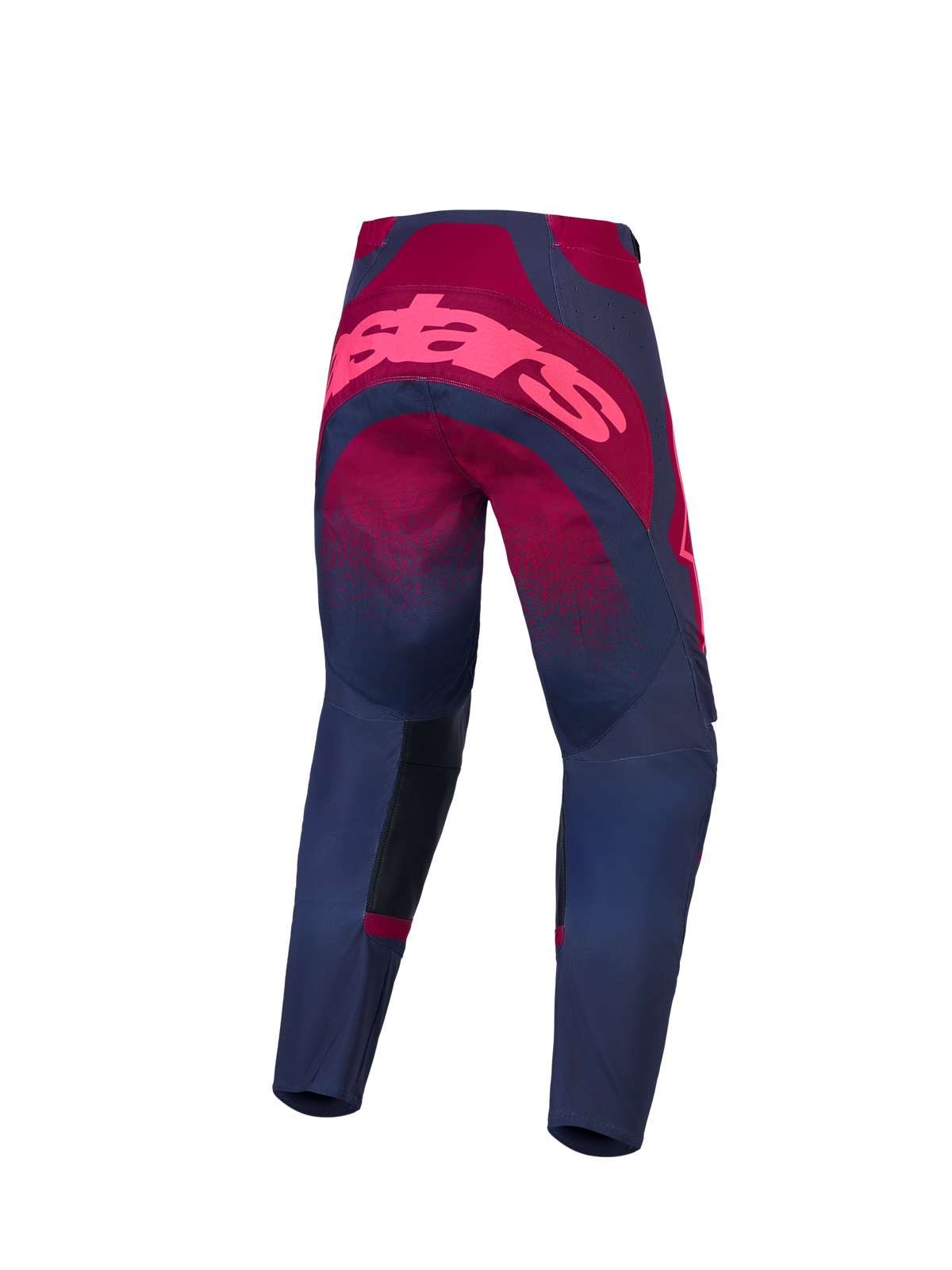 Alpinestars Pantaloni Stella Techstar Swan, pantaloni da motocross da donna, cremisi e grigio scuro, vestibilità racing per fuoristrada, vista posteriore