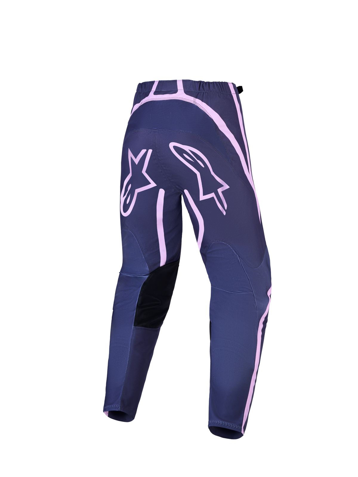 Alpinestars pantaloni Stella Fluid Apex V2, pantaloni motocross da donna, grigi e rosa, vista posteriore con rinforzi sulla seduta