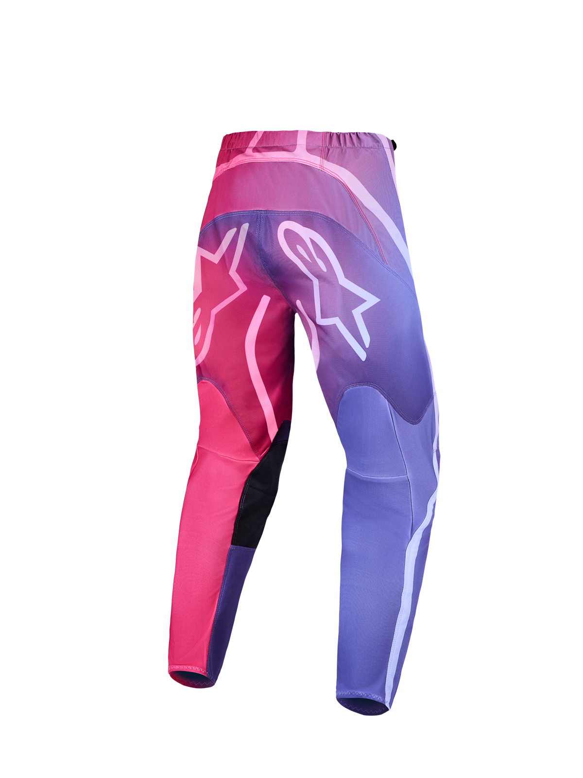 Alpinestars Stella Fluid Kepler, pantaloni da motocross da donna, rosa e viola con sfumatura, loghi Astar bianchi sul retro, per fuoristrada