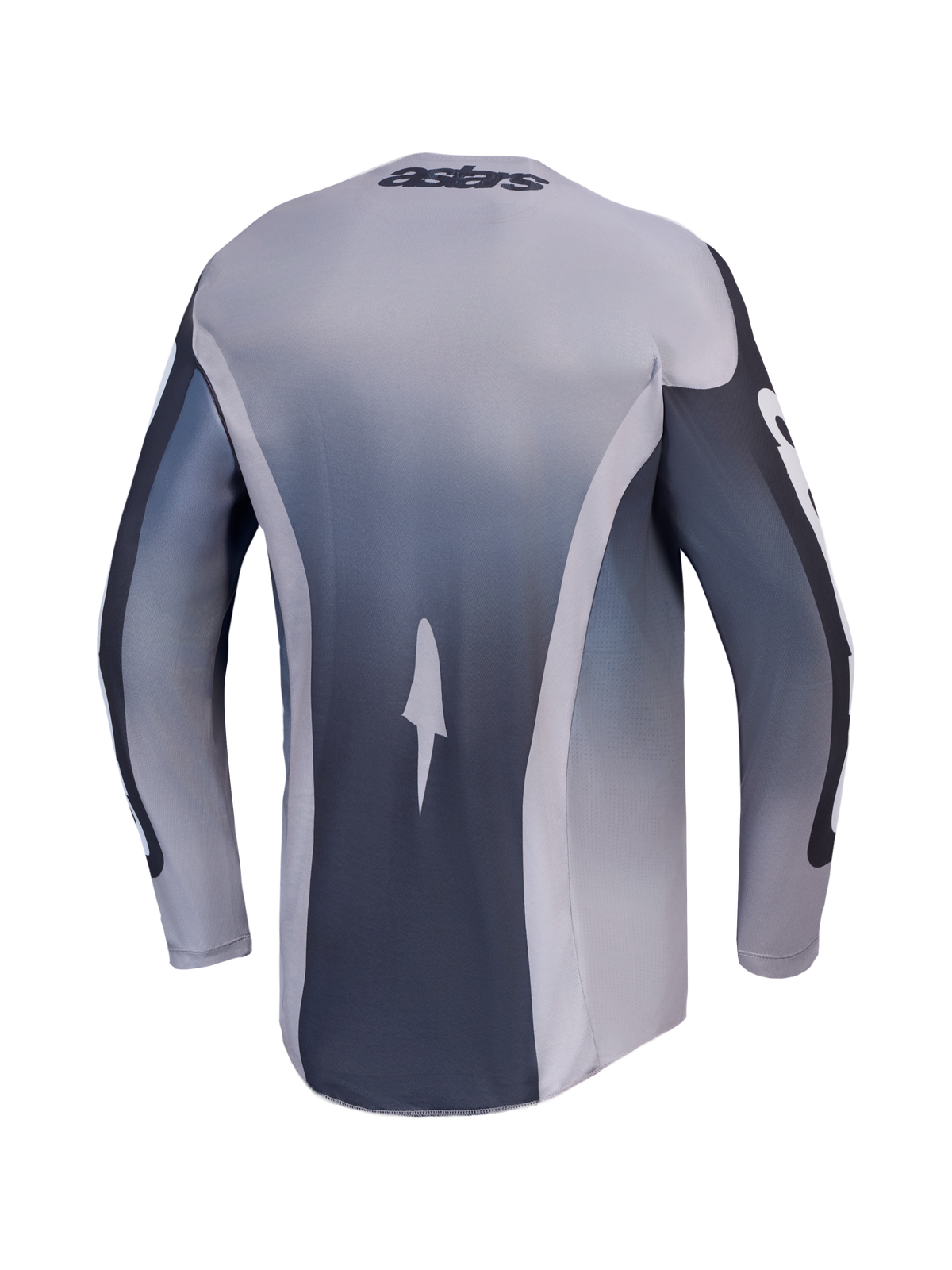 Alpinestars Maglia Racer Amber, maglia da motocross per uomo, grigio e lilla chiaro, vista posteriore, in poliestere leggero.