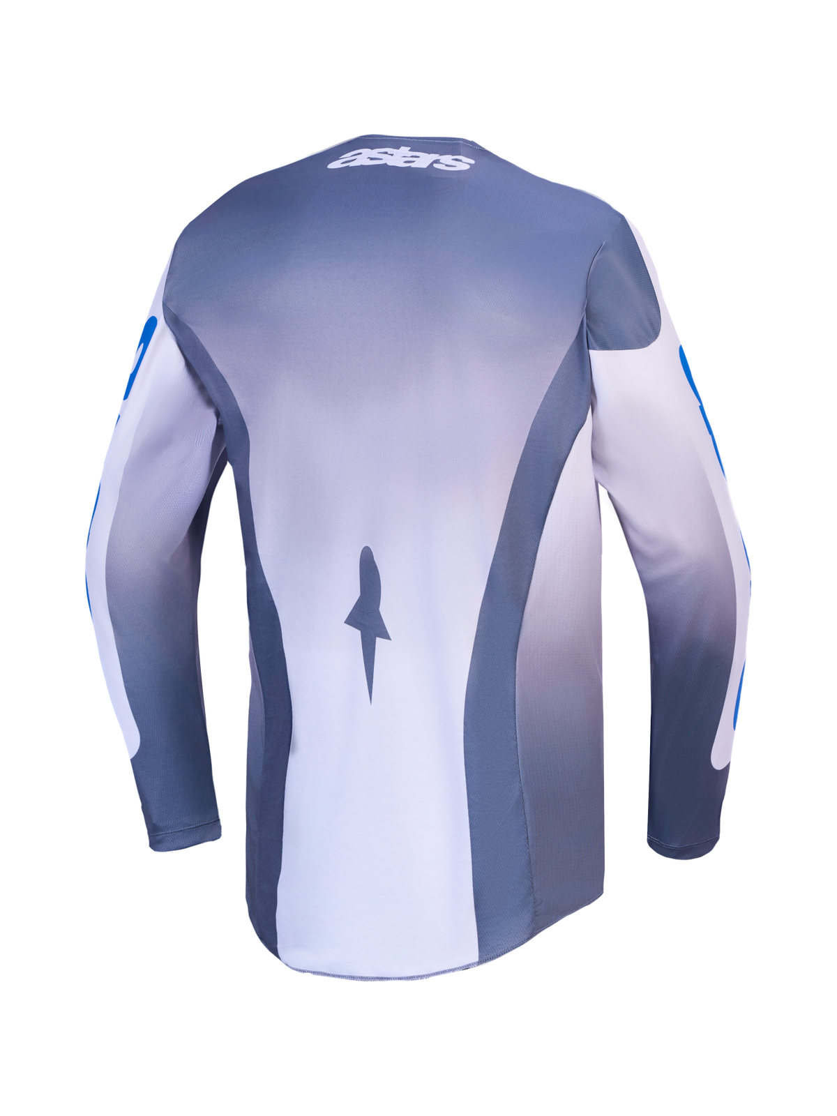 Alpinestars Maglia Racer Amber AND Racer Amber Gear Set, maglia da motocross da uomo grigio e blu, vista posteriore in mesh.