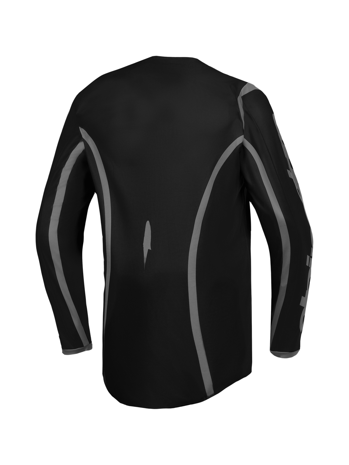 Alpinestars Maglia Fluid Apex V2, maglia motocross da uomo, nero e argento, in poliestere, vista posteriore con taglio allungato