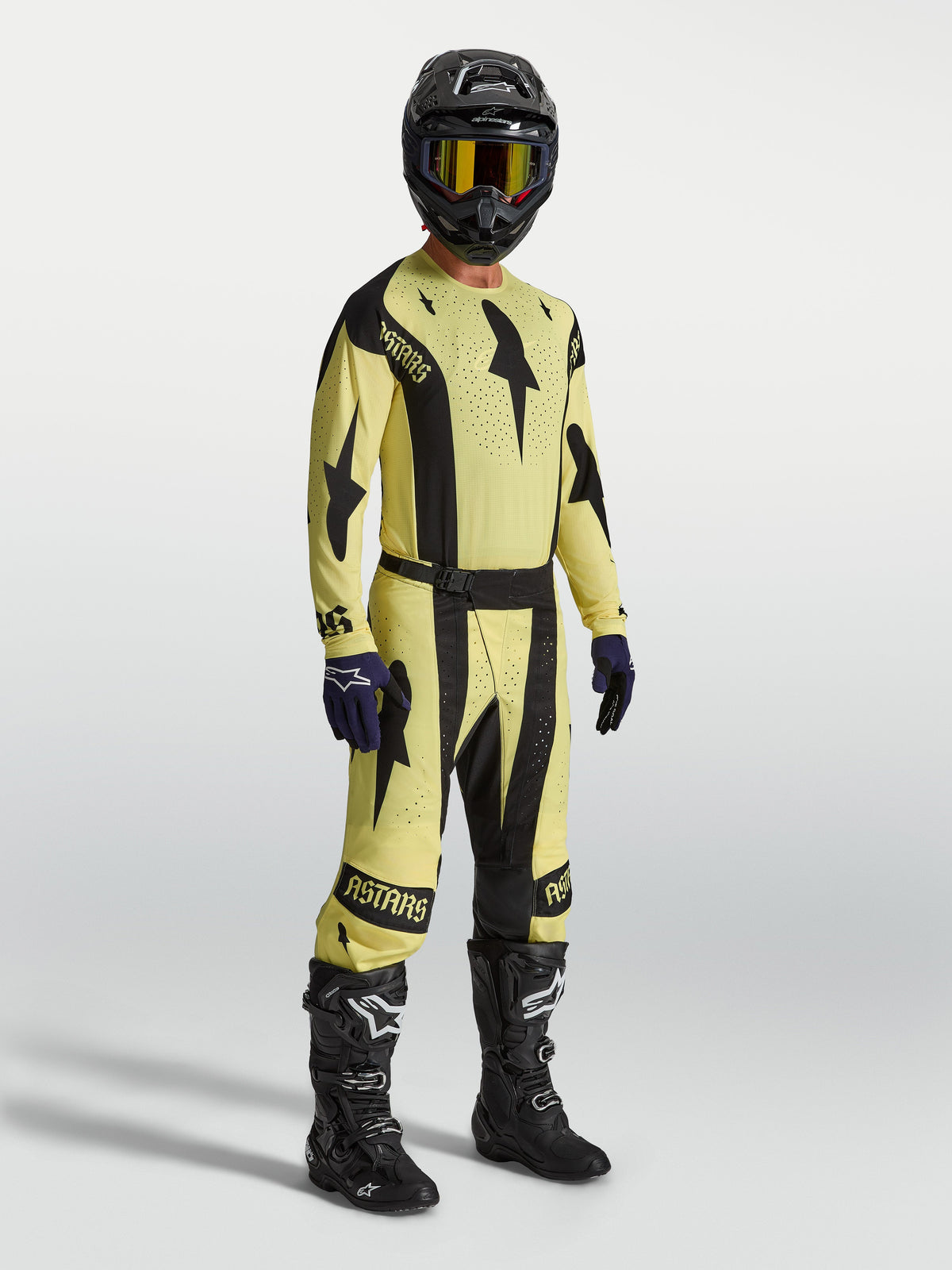 Alpinestars Maglia Techstar Atrox, maglia da motocross da uomo, gialla e nera, vestibilità atletica con ventilazione laser.