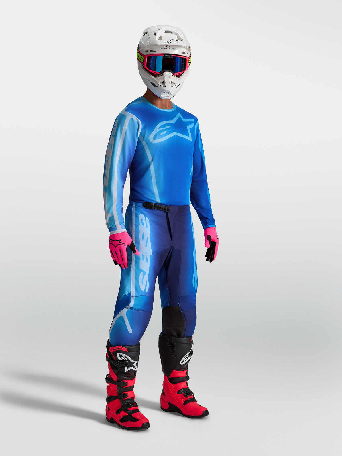 Alpinestars maglia Fluid Kepler, maglia da motocross da uomo, blu, traspirante, vestibilità atletica, kit da fuoristrada
