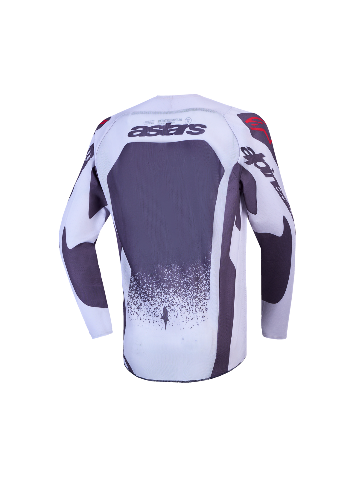 Alpinestars maglia Ragazzo Supertech Swan, maglia da motocross, vista posteriore, grigio e bianco, logo astars e tessuto mesh traspirante