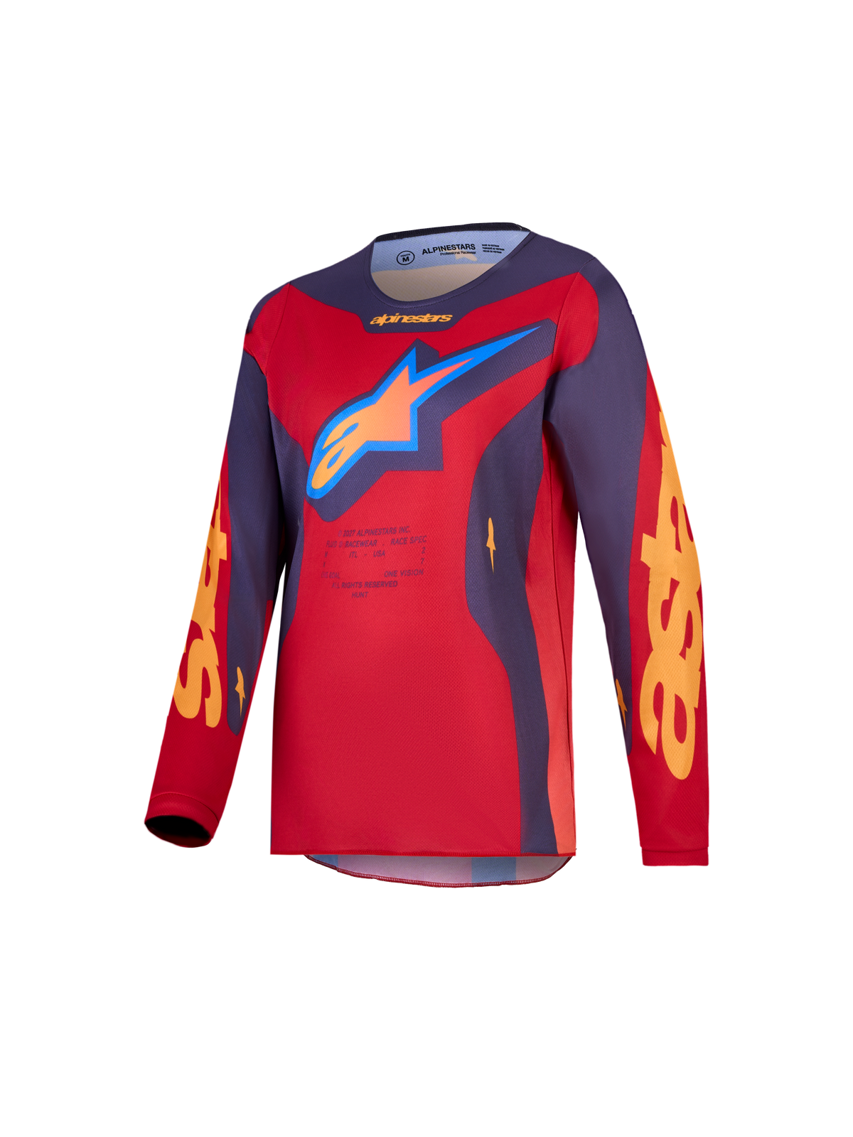Alpinestars Youth Fluid Hunt Jersey AND Gear Set, Youth Motocross Jersey, Fire Red and Graystone, breathable polyfabric.