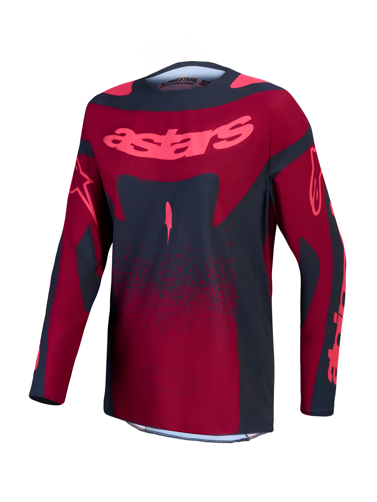 Alpinestars maglia Stella Techstar Swan, maglia motocross donna, rosso e grigio scuro, tessuto elasticizzato traspirante.