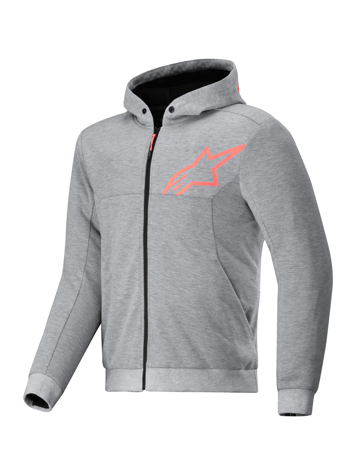Alpinestars felpa con cappuccio Chrome V2 Sport, giacca da moto urban da uomo, grigio e rosso fluo, in pile tecnico, predisposta per Tech-Air.