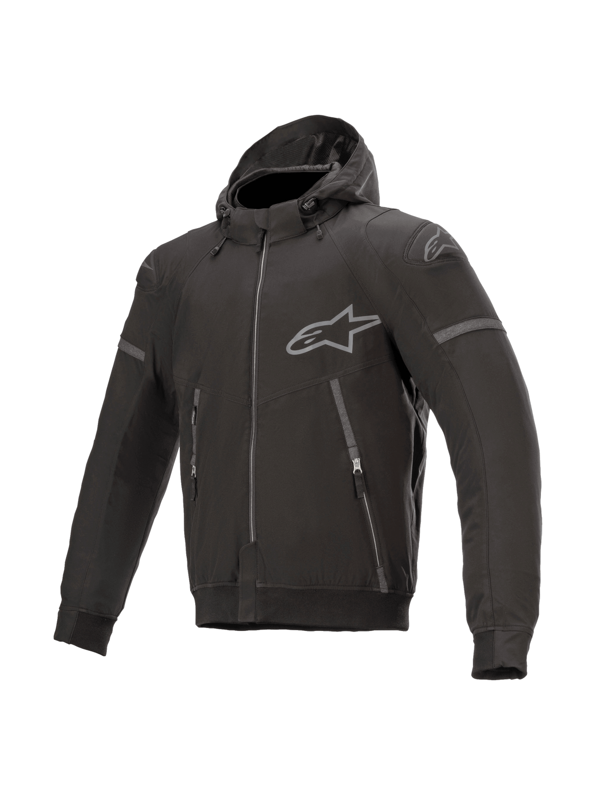 Alpinestars felpa con cappuccio Sektor Tech V2, giacca da moto urban da uomo, nera, guscio antivento con protezioni Nucleon Flex Plus, certificata CE