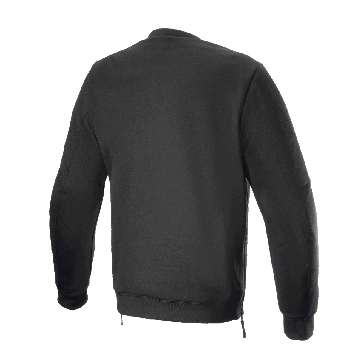 Alpinestars FQ20 Legit Crew Fleece, pile da moto, nero, vista posteriore, con fascia in vita a costine, cerniere laterali e un design urbano casual