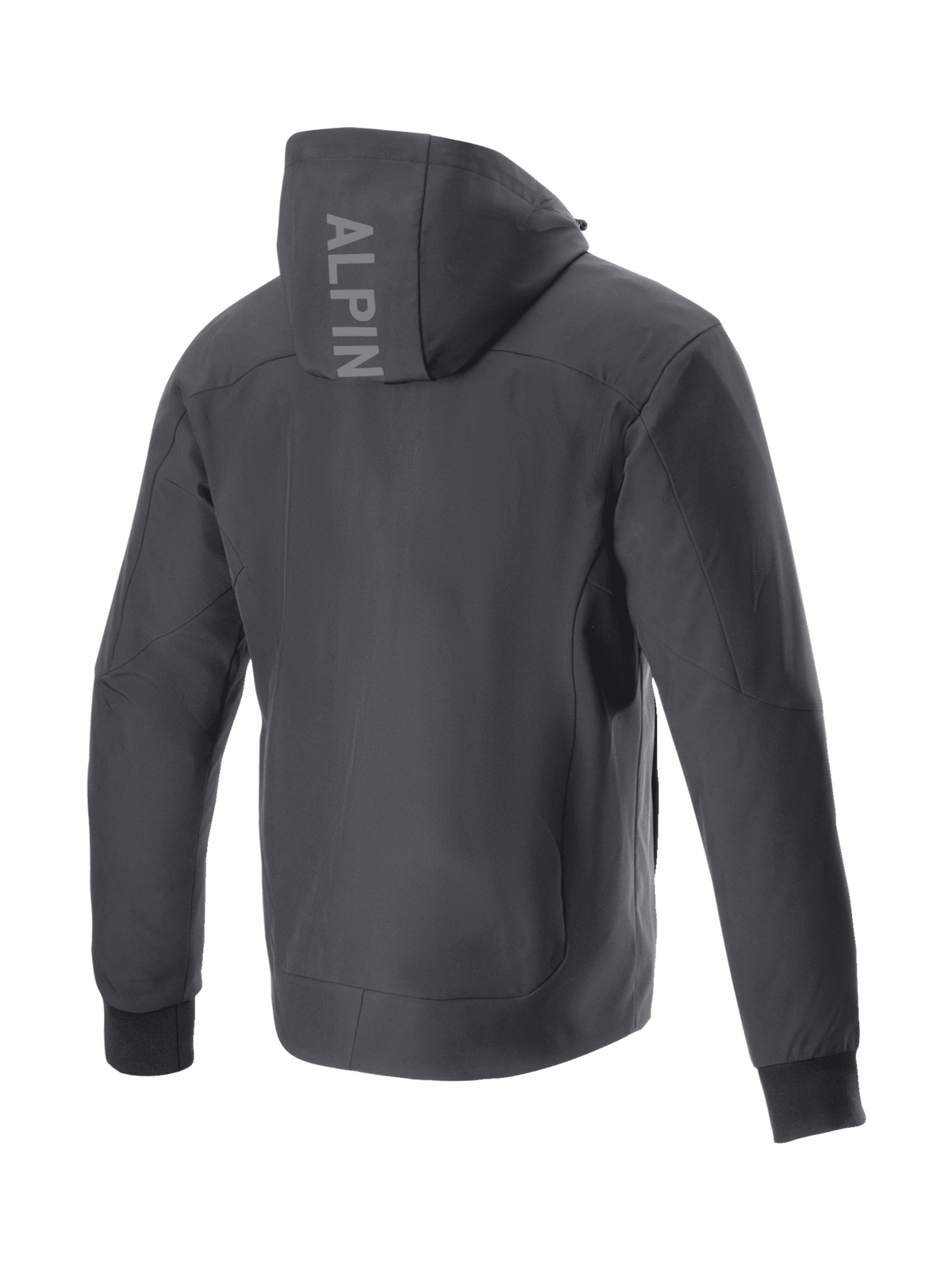 Alpinestars felpa con cappuccio Radium Tech, giacca da moto urban uomo, nero, vista posteriore con logo sul cappuccio.