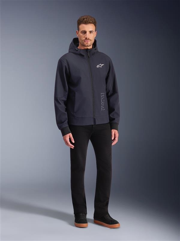 Alpinestars felpa con cappuccio Radium Tech, giacca da moto urban da uomo, nera e bianca, antivento, compatibile Tech-Air.