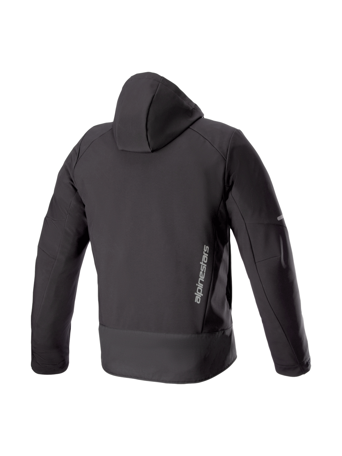 Alpinestars Felpa Neo Impermeabile, giacca da moto urban da uomo, nera, softshell impermeabile, vista posteriore con logo
