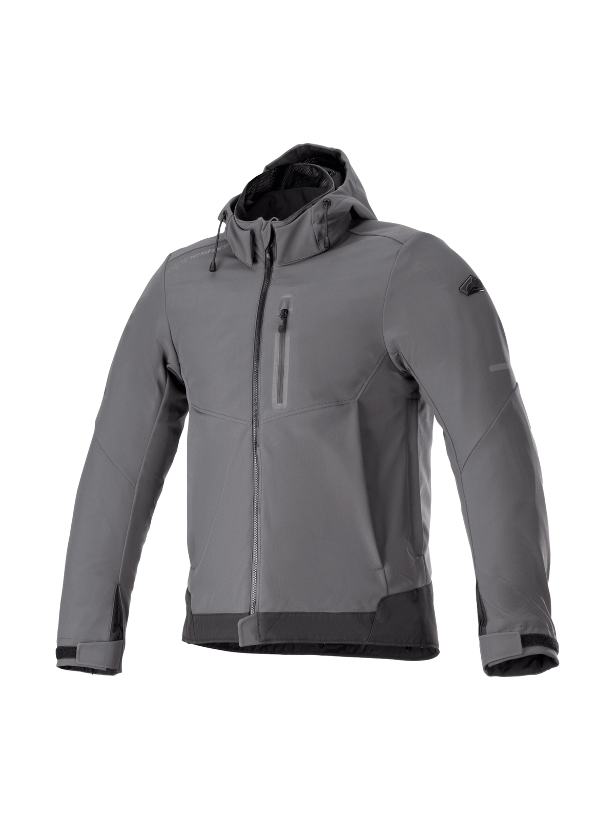 Alpinestars Giacca con cappuccio Neo Waterproof, giacca da moto urban da uomo, grigio e nero, in tessuto softshell impermeabile e antivento, dotata di protezioni Nucleon Flex Plus e predisposizione per sistema Tech-Air.