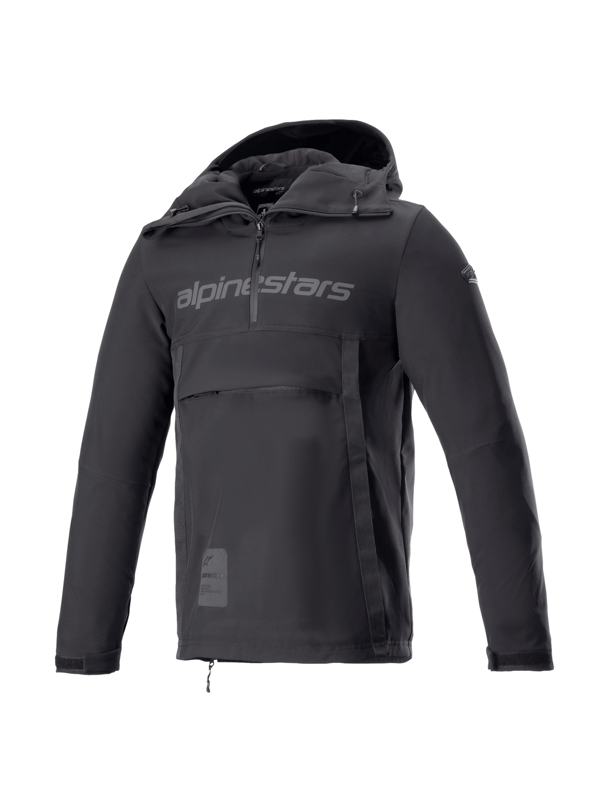 Alpinestars giacca con cappuccio Sherpa, giacca da moto urban anorak per uomo, nera, softshell antivento, Tech-Air Ready con protezioni Nucleon Flex Plus.