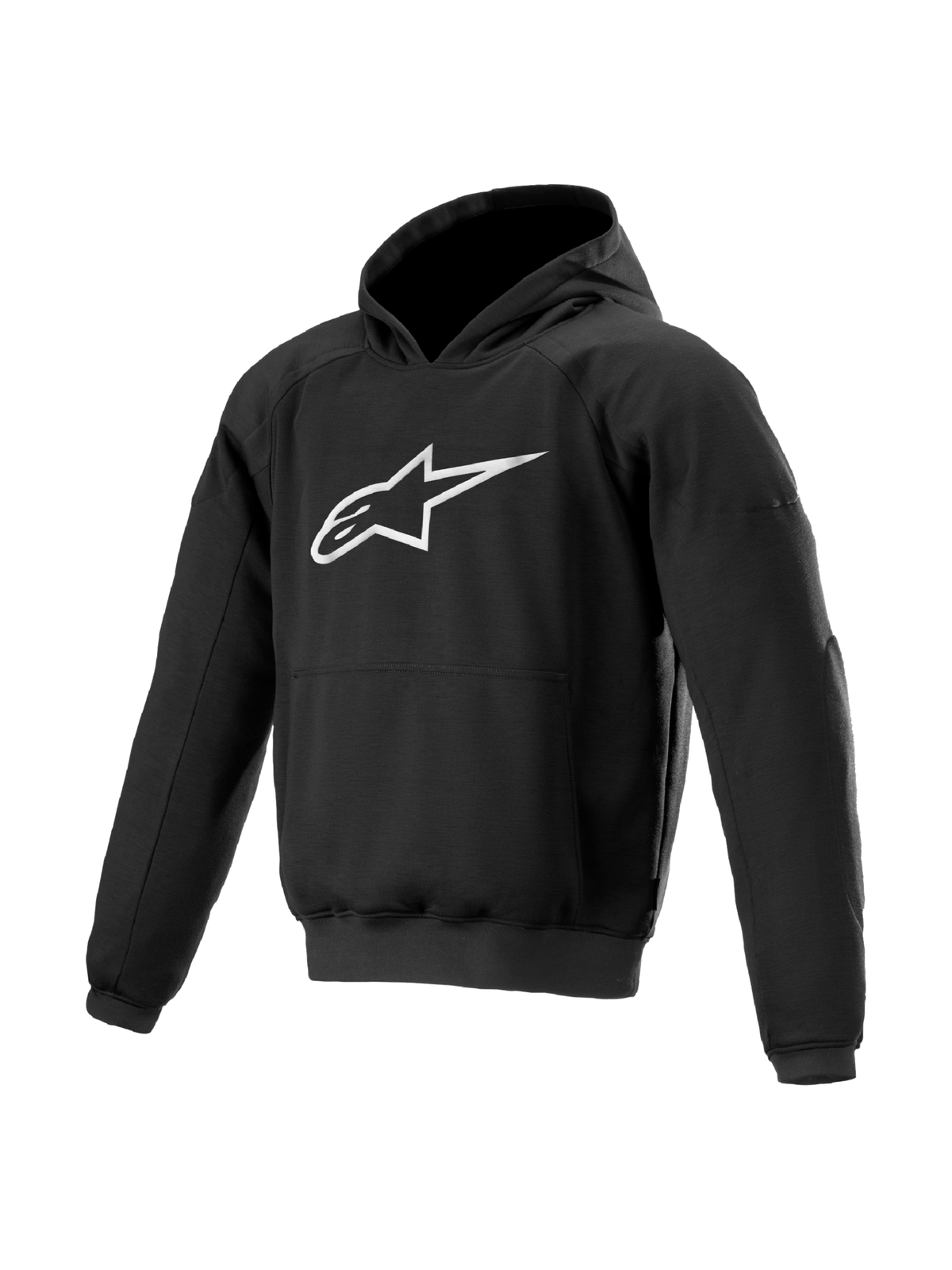 Alpinestars Felpa con cappuccio Ageless, giacca da moto urbana da uomo, nera, in tessuto con protezioni Nucleon e logo bianco sul petto, certificata CE
