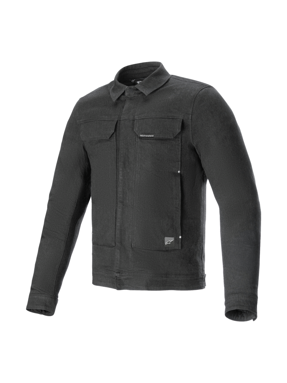 Alpinestars Giacca Garage, giacca da moto urban da uomo, grigio fumo, in jeans di cotone elasticizzato, protezioni CE Livello 1, design casual contemporaneo