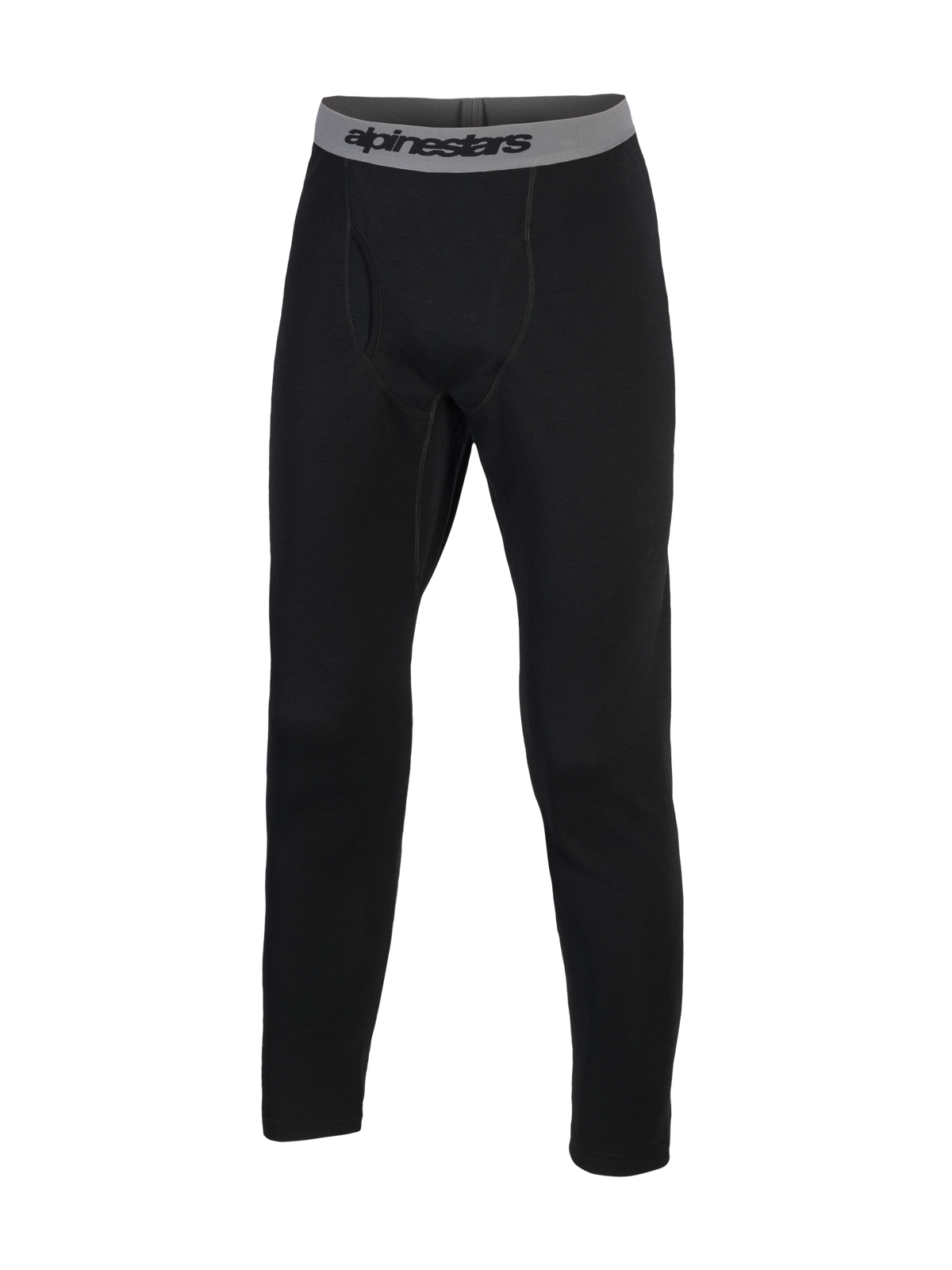 Alpinestars At 8 Merino Bottom Strato base, intimo tecnico lungo da moto, nero con cintura elastica grigia con marchio