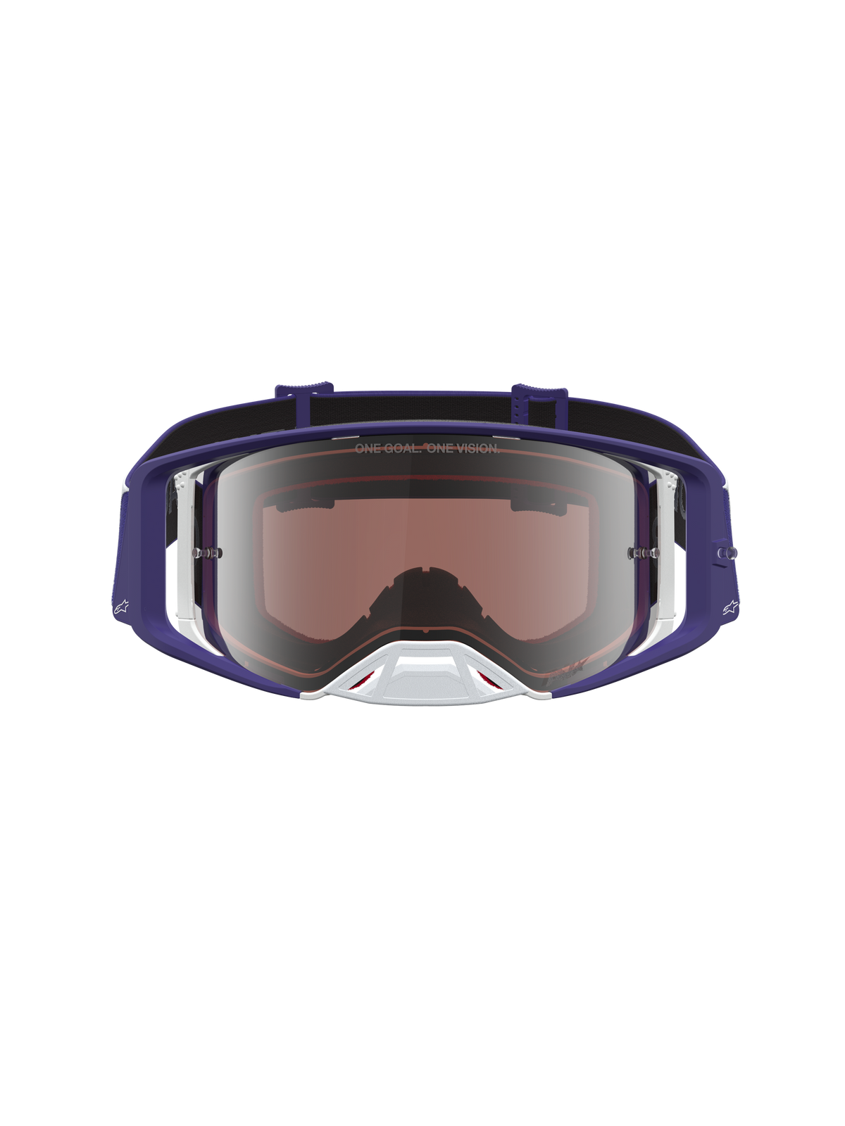 Alpinestars maschere Supertech Atrox, maschere motocross uomo, blu scuro e bianco, lente argento a specchio, ottiche racing