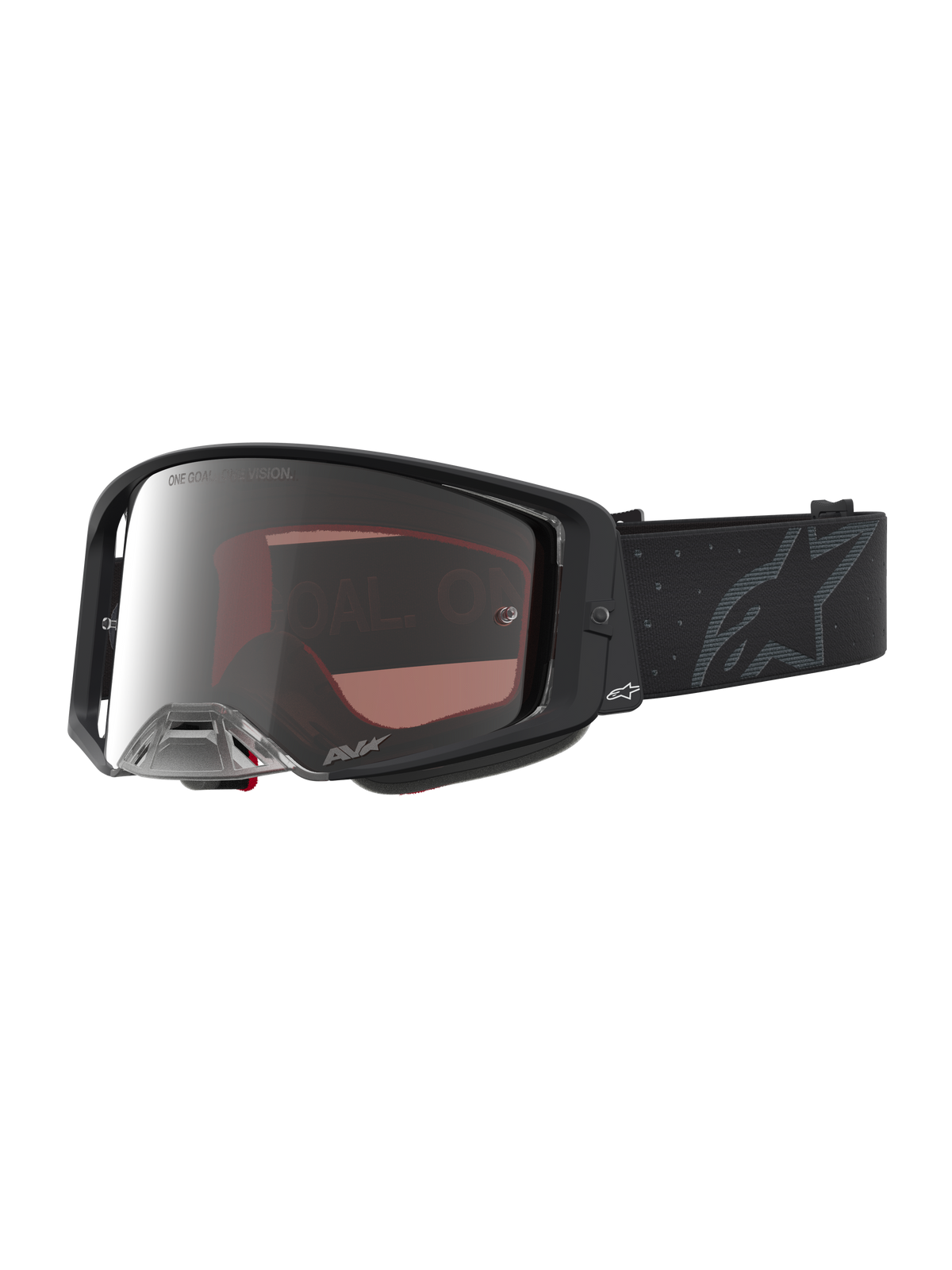 Alpinestars Maschere Supertech Cloak, maschere da motocross racing unisex, nero e argento a specchio, lente in policarbonato di alta qualità per gare off-road.