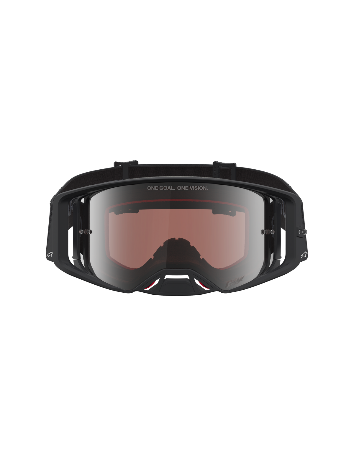 Alpinestars maschere Supertech Vesta, maschere da motocross per fuoristrada, nero e argento opaco, lenti a specchio silver ad alta definizione, design racing.