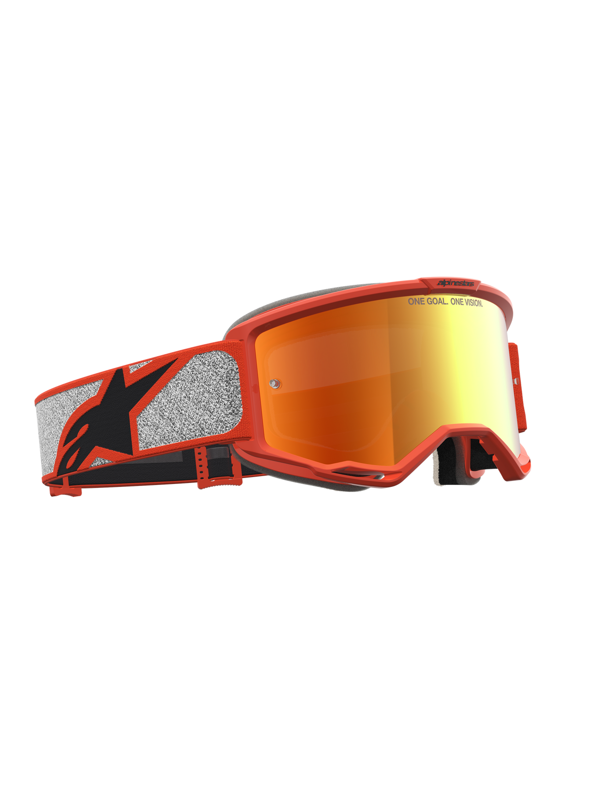 Alpinestars maschere Vision 5 Rora, maschere da motocross arancione e argento, lente a specchio rossa, montatura A-FLEX in uretano, sistema di ventilazione RAM-AIR, ideali per fuoristrada