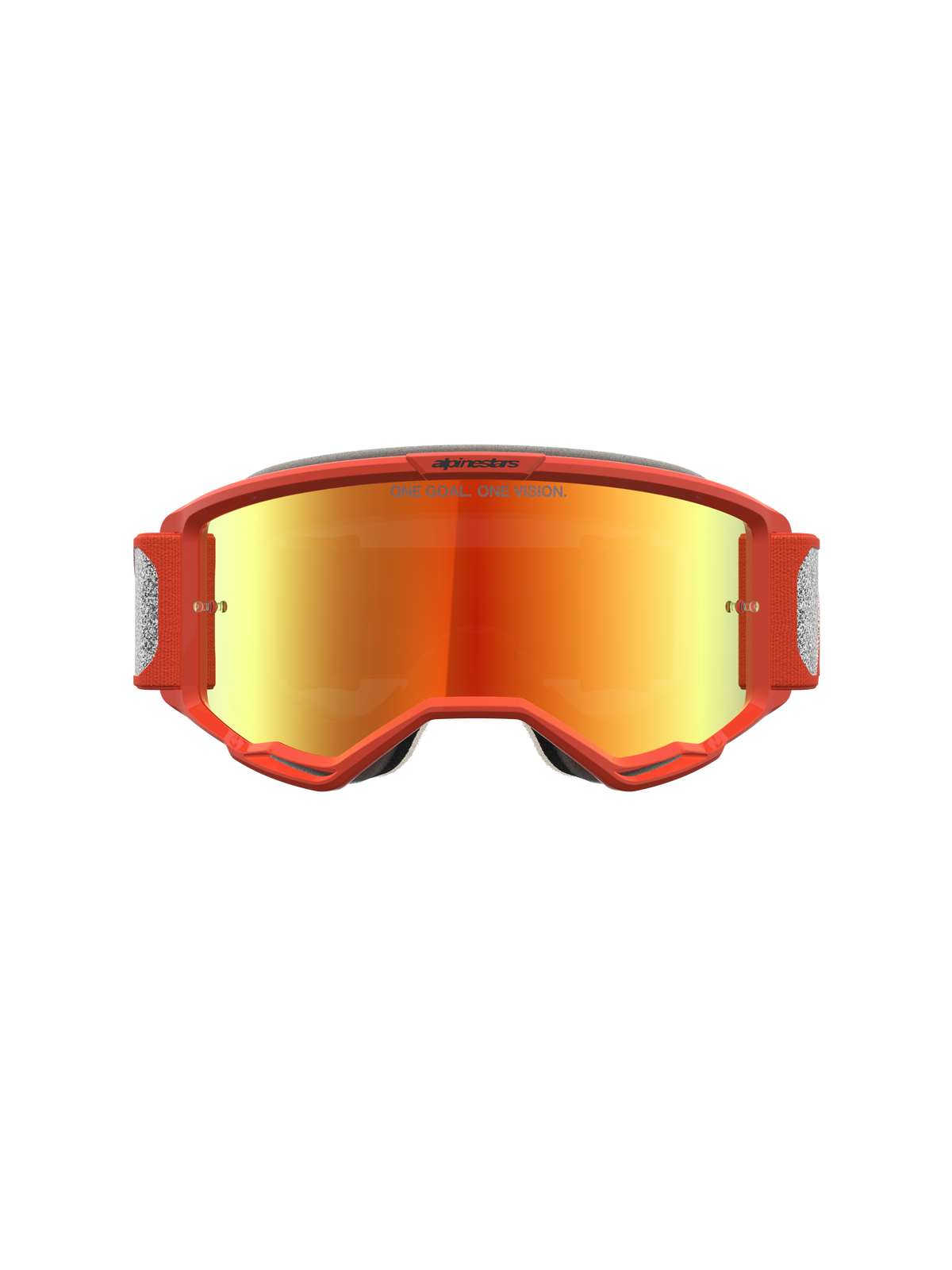 Alpinestars Maschere Vision 5 Rora, maschere da motocross da uomo, arancione e argento, con lente a specchio e telaio A-FLEX per off-road.