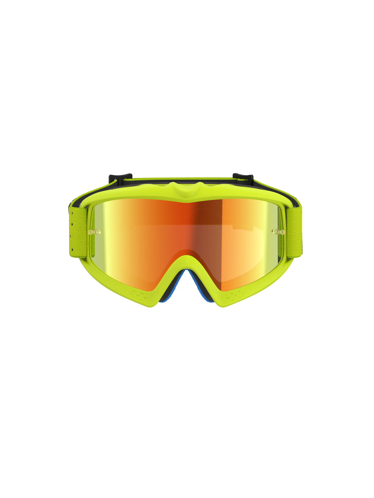 Alpinestars Maschere Vision Vesta Ragazzo, maschere da motocross per giovani, giallo fluo con lente rossa a specchio antiappannamento.