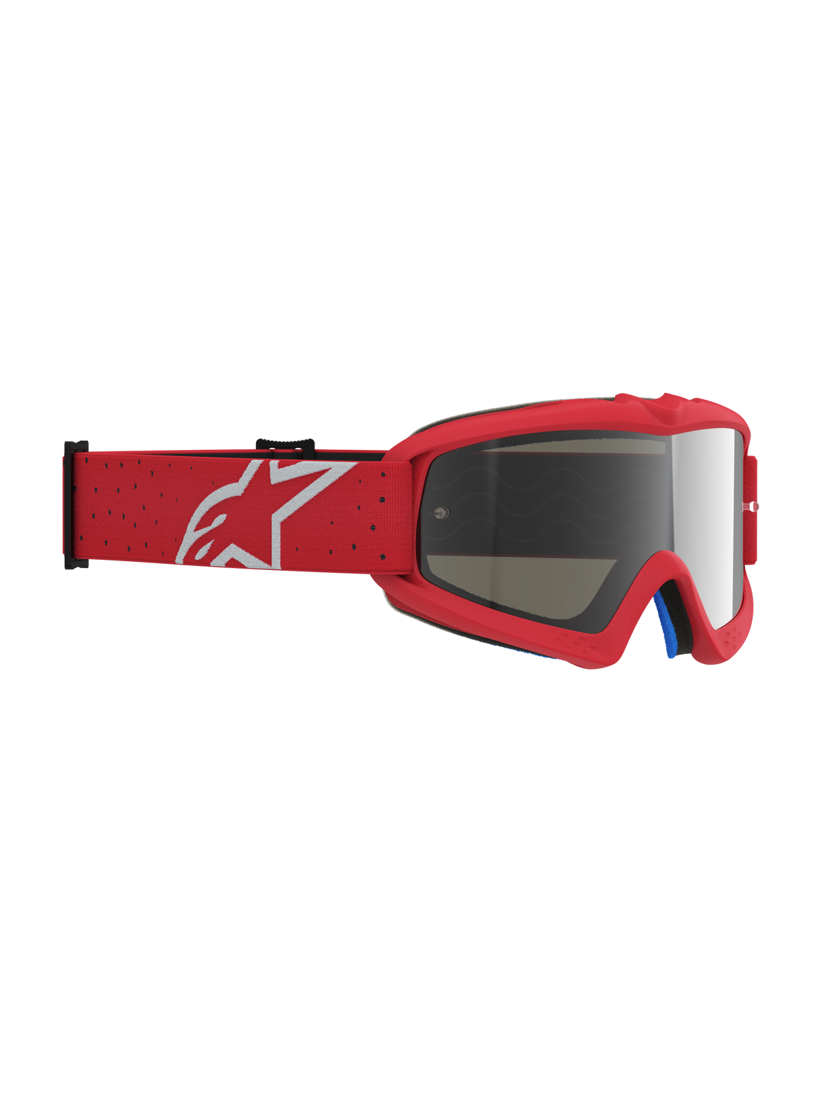 Alpinestars Maschere Vision Vesta Ragazzo, maschere da motocross rosso fluo e bianche, lente a specchio argento