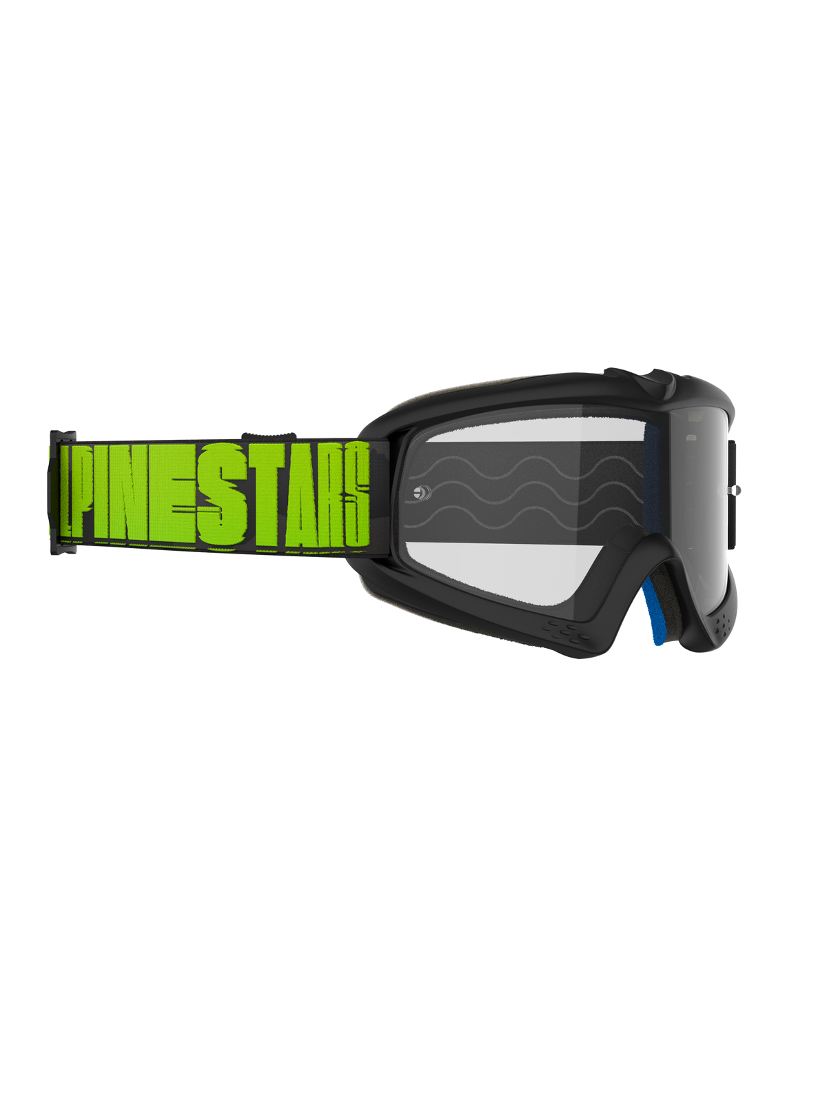 Maschere Alpinestars Vision Youth Hollow, maschere da motocross, grigio antracite e giallo fluo, lente trasparente, fascia nera con vistoso marchio Alpinestars giallo fluo, occhiali protettivi ad alte prestazioni per giovani piloti