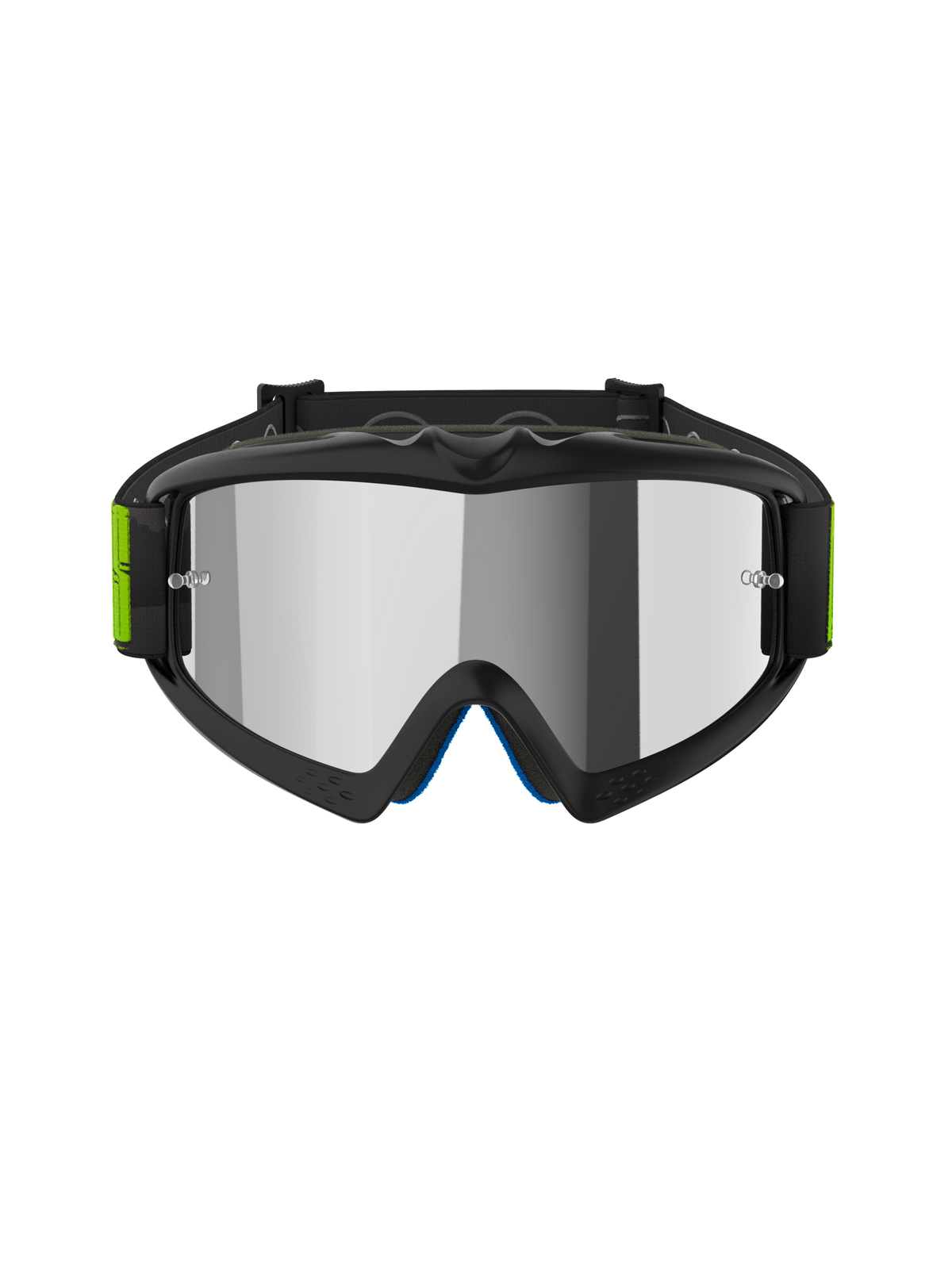 Alpinestars Vision Youth Hollow Goggles, maschere da motocross, grigio antracite e giallo fluo, lente argento specchiata, con telaio flessibile, attacchi per tear-off e fascia regolabile con accenti neon, design specifico per ragazzi per corse fuoristrada