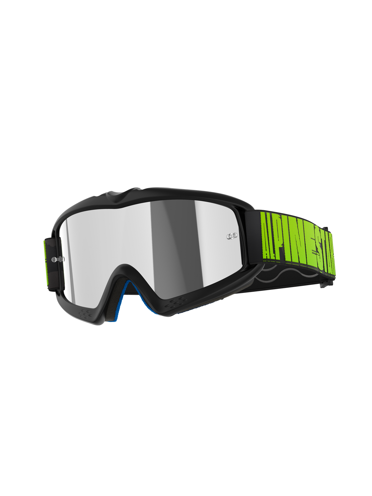 Alpinestars Vision Youth Hollow Goggles, maschere da motocross per ragazzi, grigio antracite e giallo fluo, con lente Mirror Silver, fascia nera con branding giallo vivace, occhiali protettivi ad alte prestazioni per fuoristrada